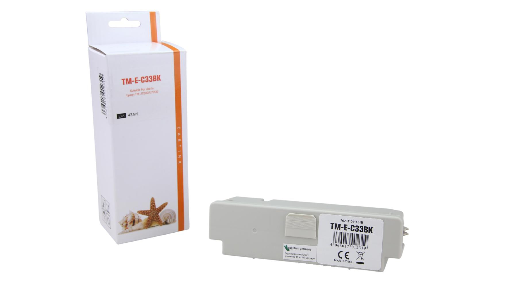 SJIC33P(K) Alternativ Seestern Tinte Schwarz für Epson / C33S020655 / 43,1ml