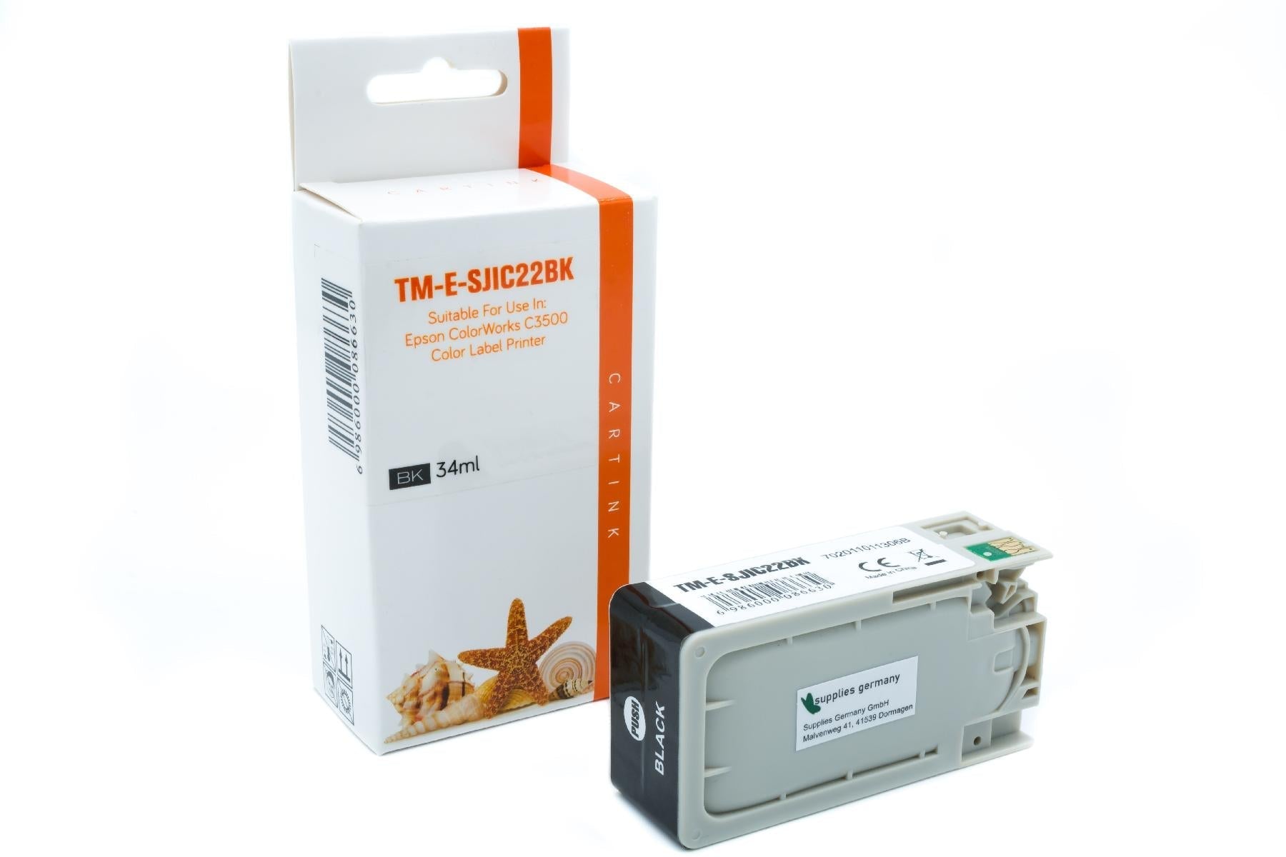 SJIC22BK Alternativ Seestern Tinte Schwarz für Epson / C33S020601 / 32,5ml