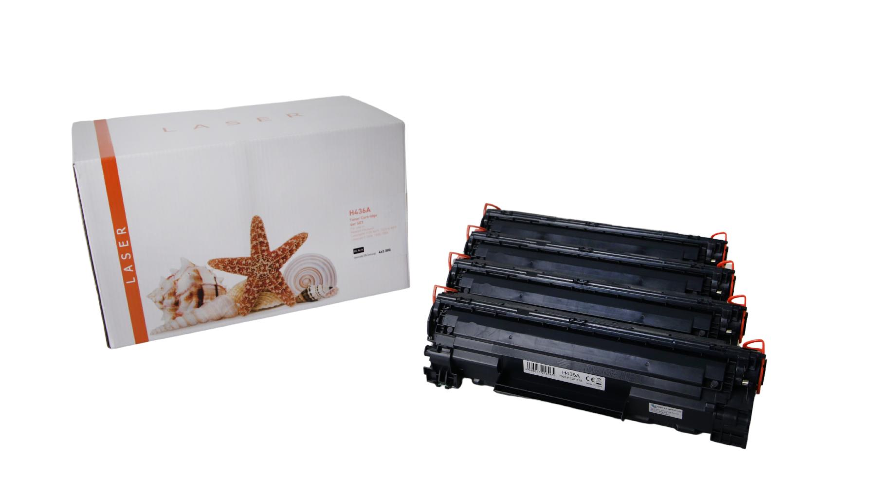 4er Set TONCB436A Alternativ Toner Schwarz für HP / CB436A / 4x2.000 Seiten