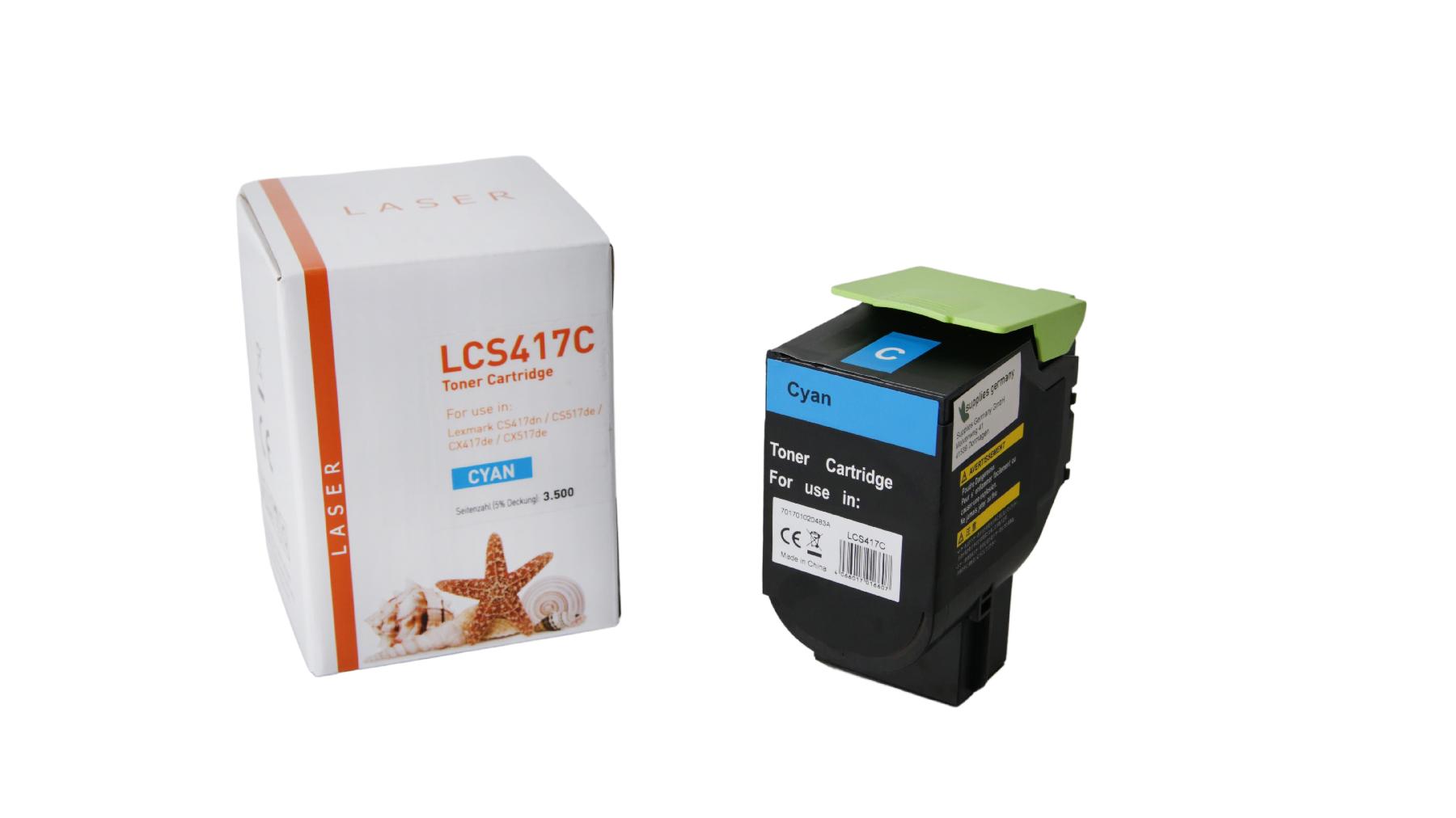 TONCS417C Alternativ Toner Cyan für Lexmark / 71B2HC0 / 3.500 Seiten