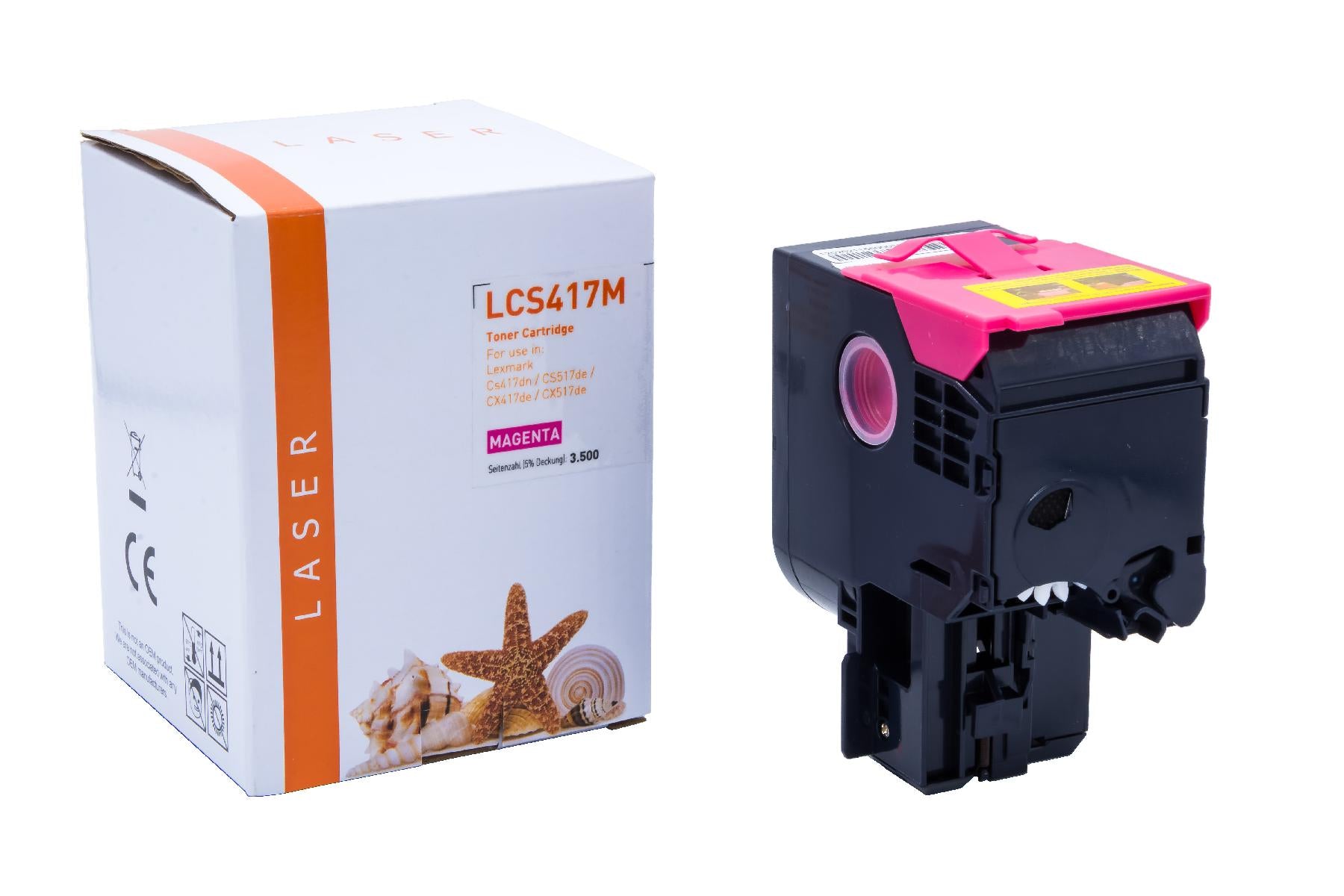 TONCS417M Alternativ Toner Magenta für Lexmark / 71B2HM0 / 3.500 Seiten