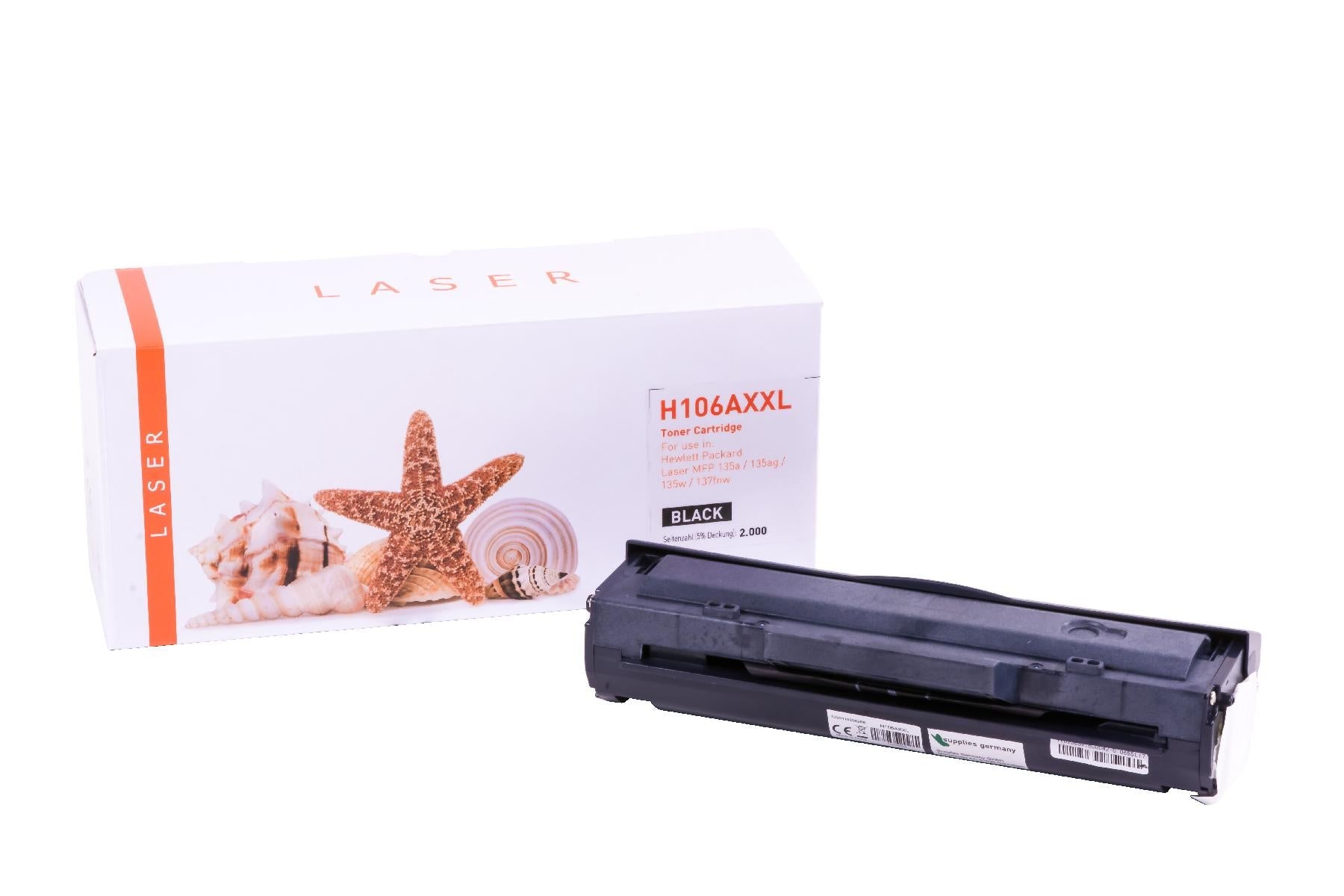 TON106AXXL Alternativ Toner Schwarz für HP / W1106A / 2.000 Seiten