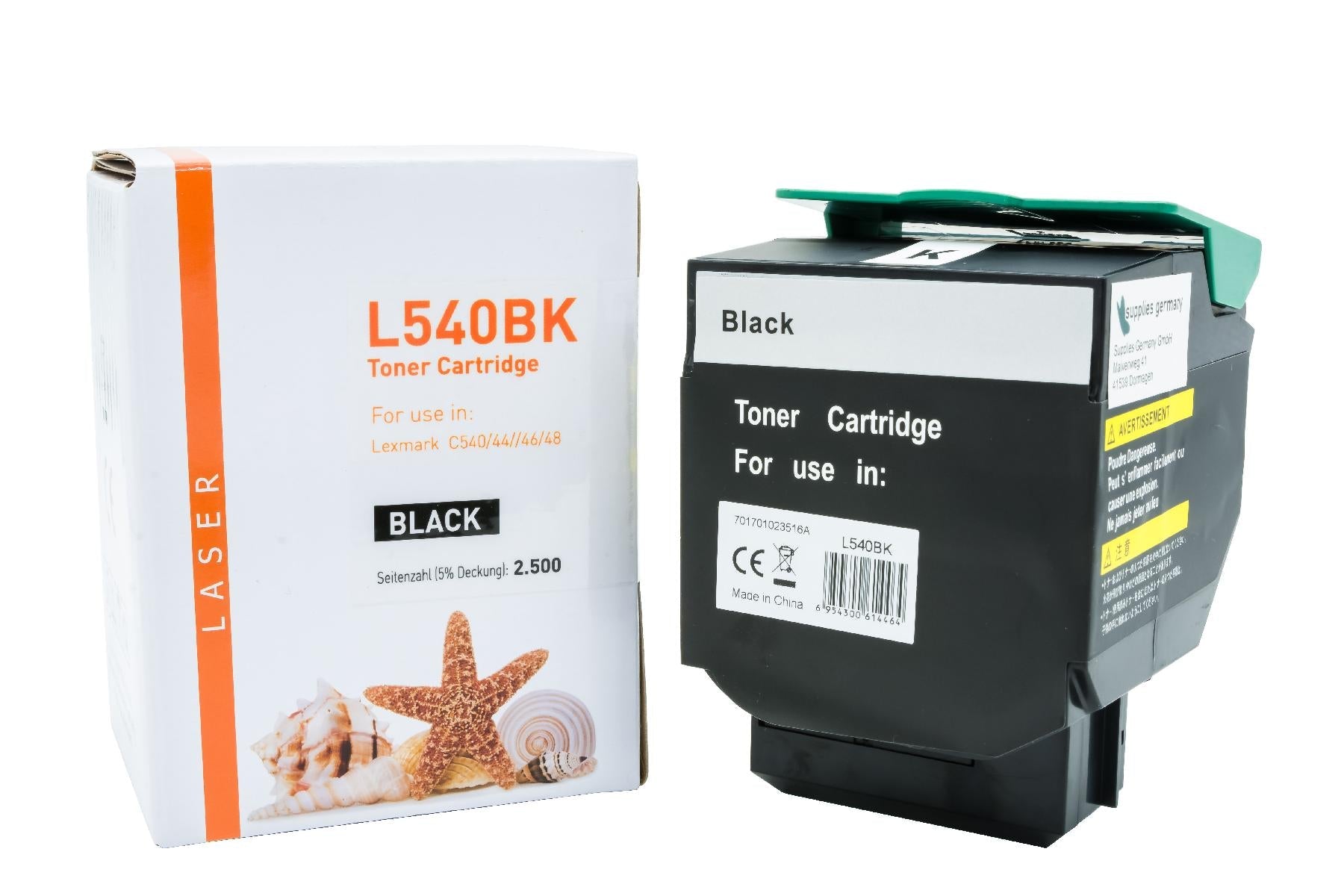 White Box TONC540BK Alternativ Toner Schwarz für Lexmark  / C540 / 44 / 46 / 48 / 2.500 Seiten  neu schwarz