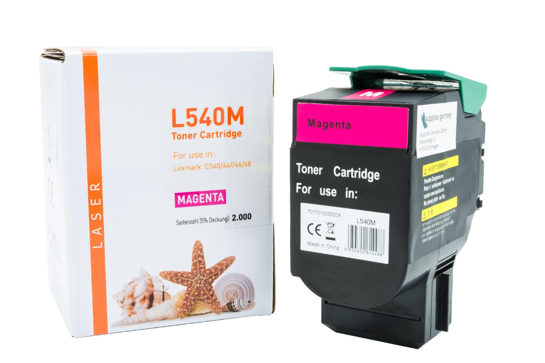 White Box TONC540M Alternativ Toner Magenta für Lexmark  / C540 / 44 / 46 / 48 / 2.000 Seiten  neu magenta