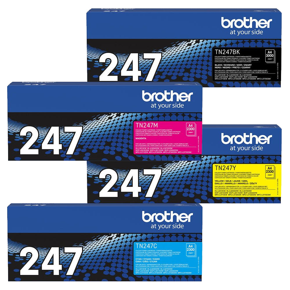 Brother TN247 4er Multipack / Original Toner XL / Cyan, Gelb, Schwarz, Magenta / TN247C TN247M TN247Y TN247BK