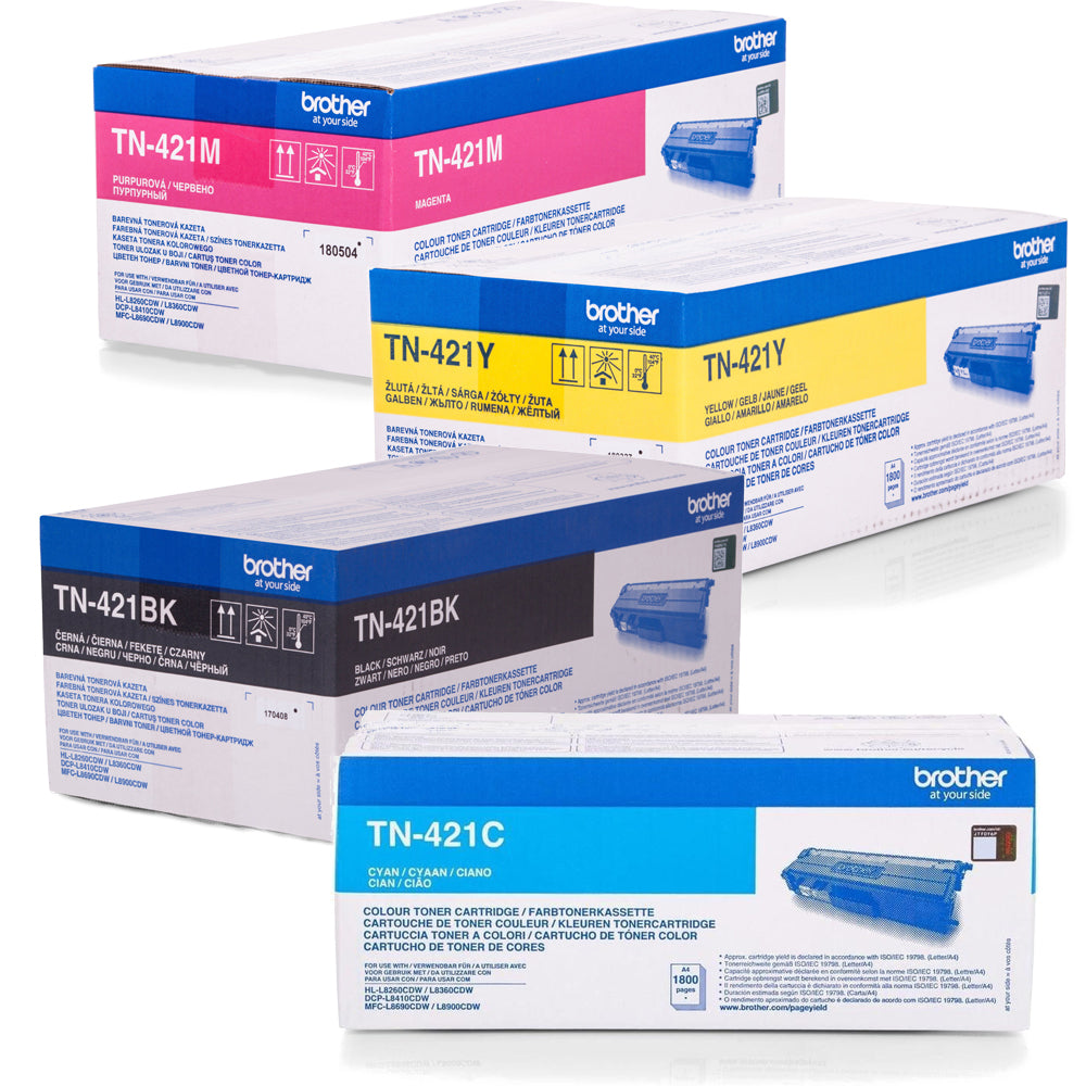 Brother TN-421 Toner Multipack Cyan Magenta Gelb und Schwarz Lasertoner TN421 CMYK