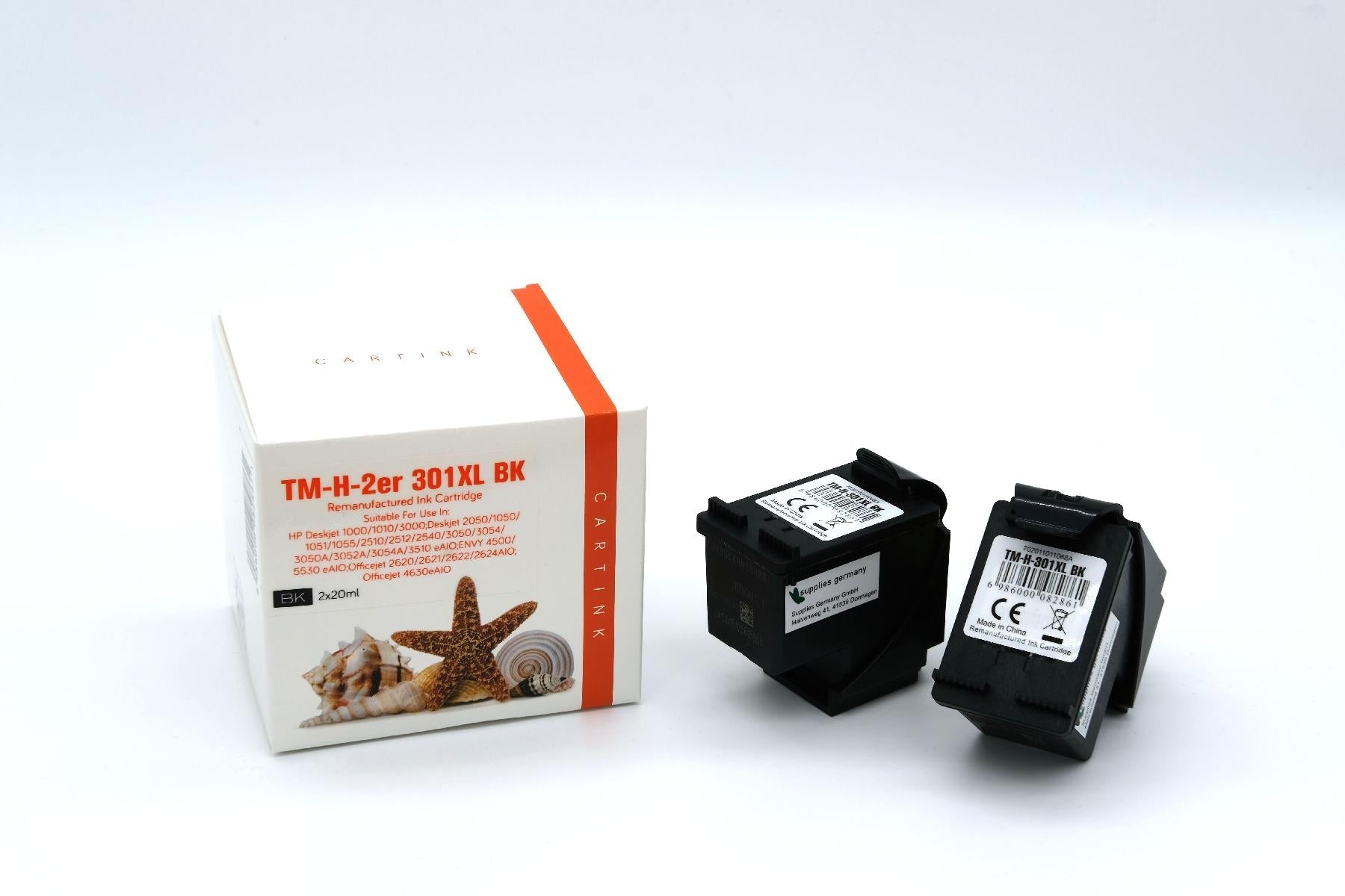 REF301BKXL Doppelpack Refill Tinte Black für HP / D8J45AE / 2x20ml
