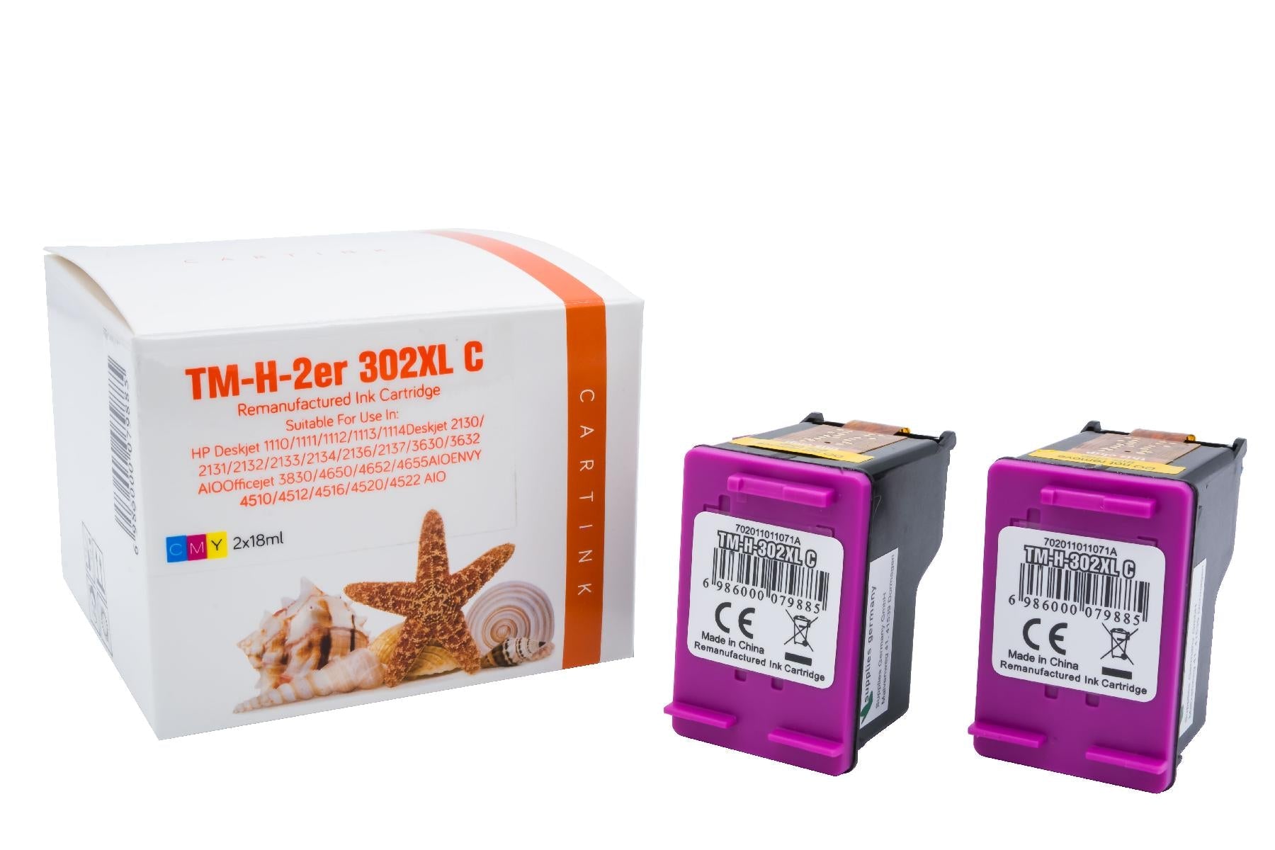 REF302CXL Doppelpack Refill Tinte Color für HP / F6U67AE  / 2x18ml (EU)