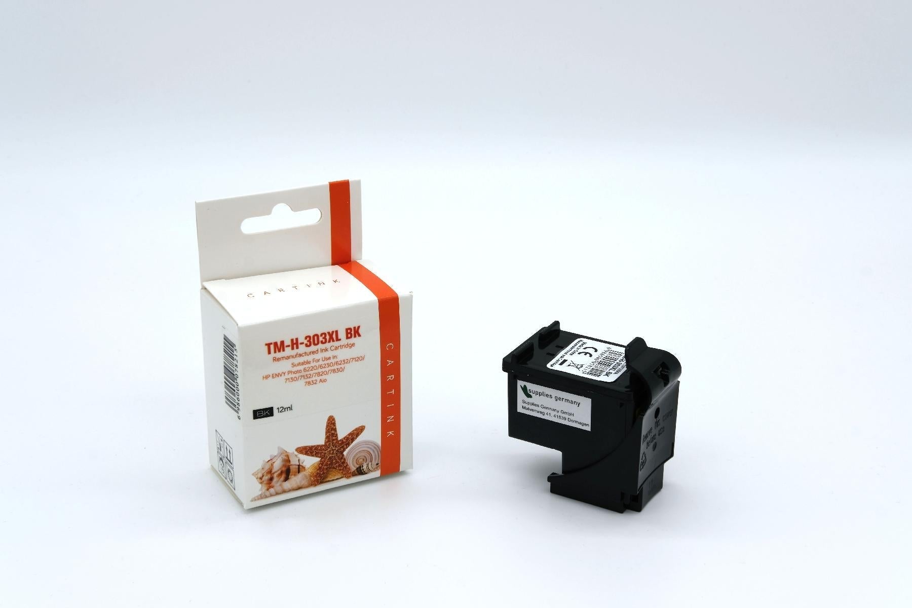 REF303XLBK Refill Tinte Schwarz für HP / T6N04AE / 12ml