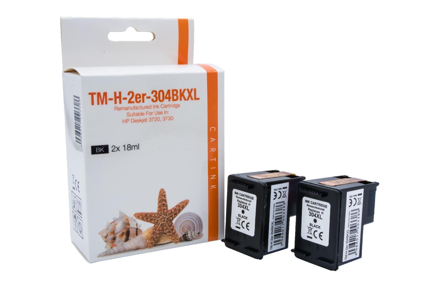 REF304XLBK Doppelpack Refill Tinte Schwarz für HP / N9K08AE / 2x18ml (EU)
