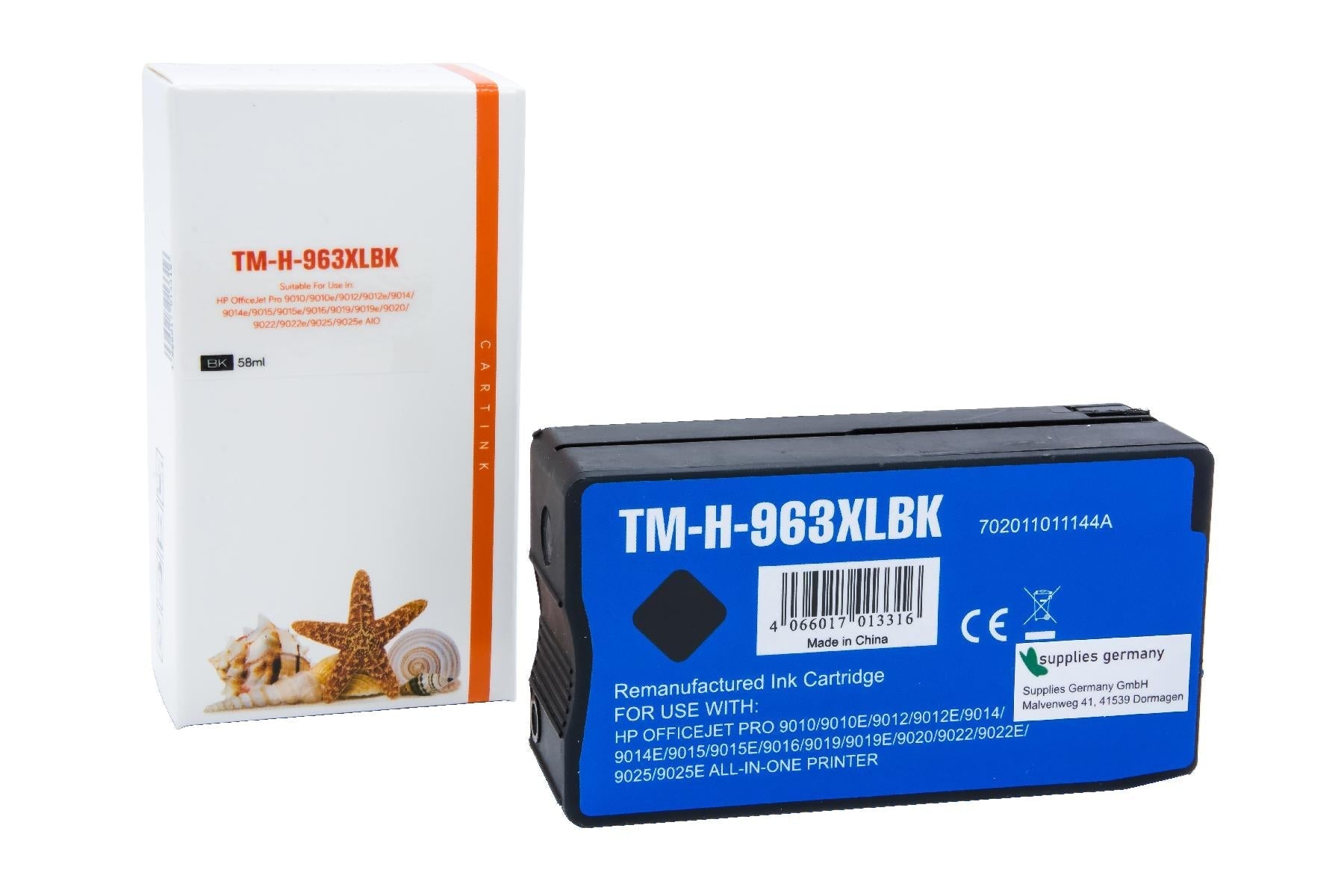 REF963XLBK Refill Tinte Schwarz für HP / 3JA30AE / 58ml