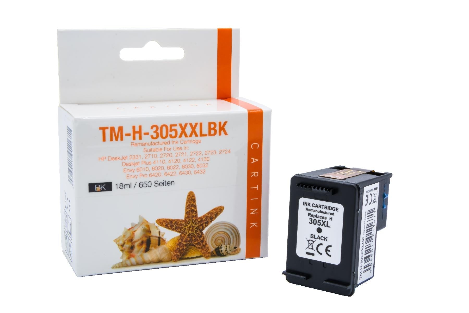 REF305XXLBK Refill Tinte Schwarz für HP / 3YM62A / Ca. 650 Seiten / 170 mehr Inhalt