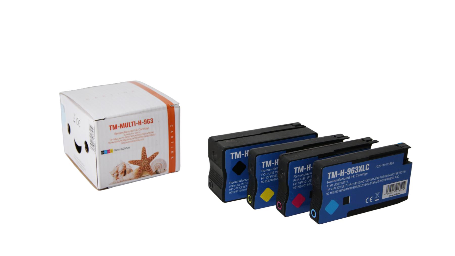Multipack 963XL Alternativ Tinte für HP / 3YP35AE / BK58ml /C,M,Y25,5ml