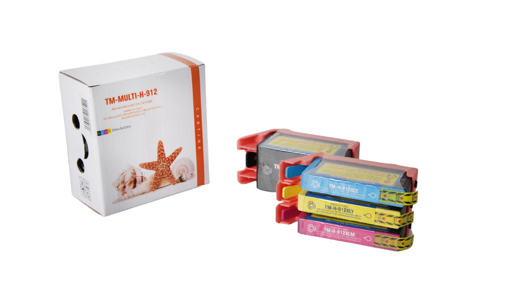 Multipack 912XL Alternativ Tinte für HP / 3YP34AE / BK30ml /C,M,Y10,5ml