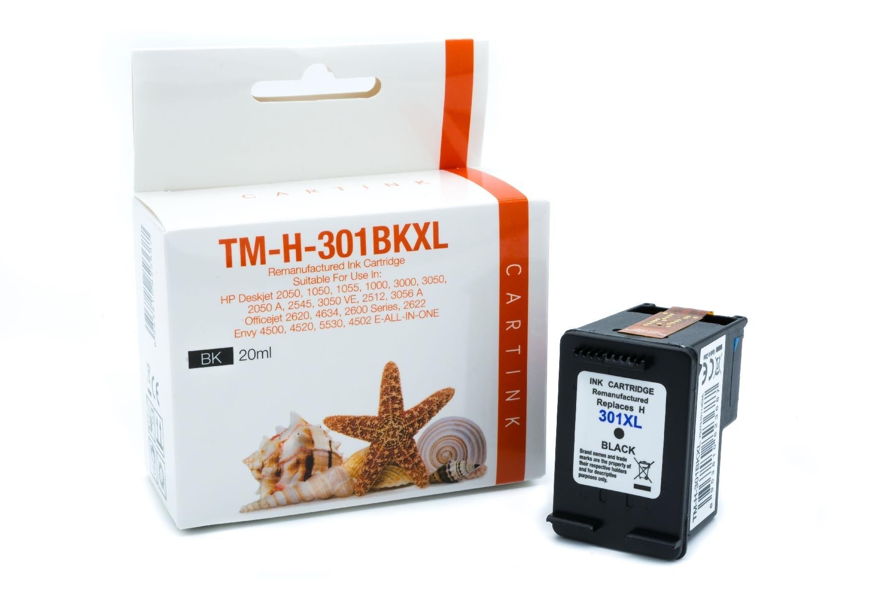 REF301BKXL Refill Tinte Schwarz für HP / CH563EE / 20ml