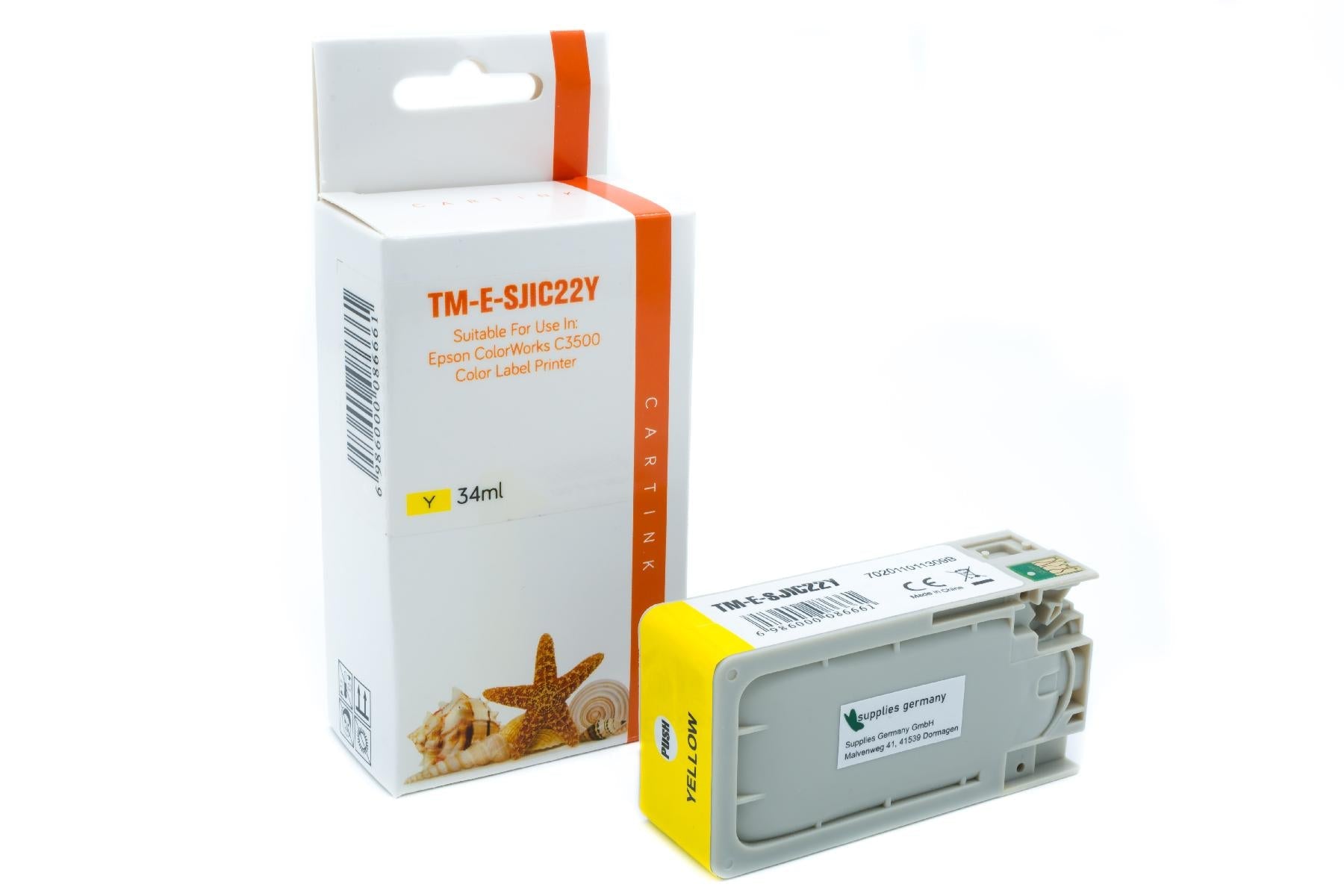 SJIC22Y Alternativ Seestern Tinte Gelb für Epson / C33S020604 / 32,5ml