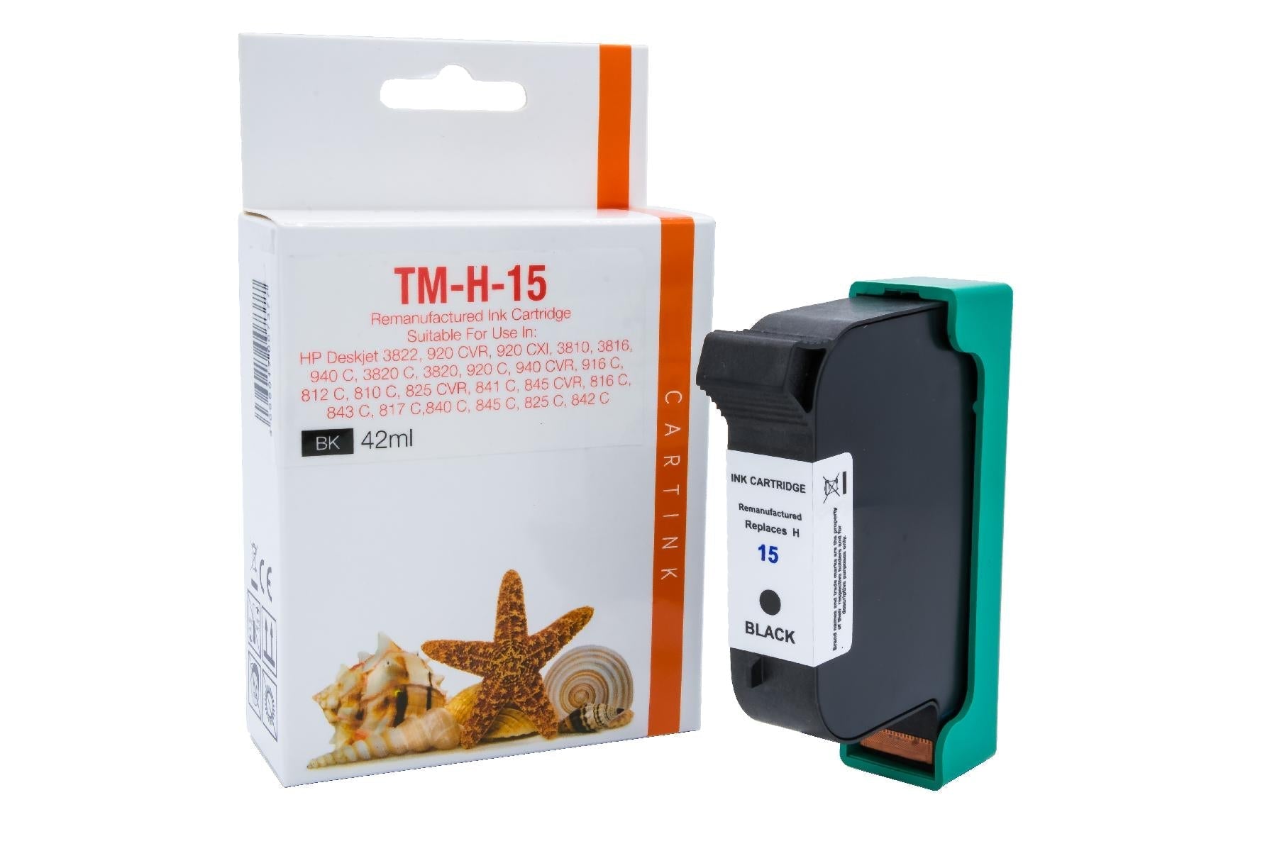 REF15D Refill Tinte Schwarz für HP / C6615D / 42ml
