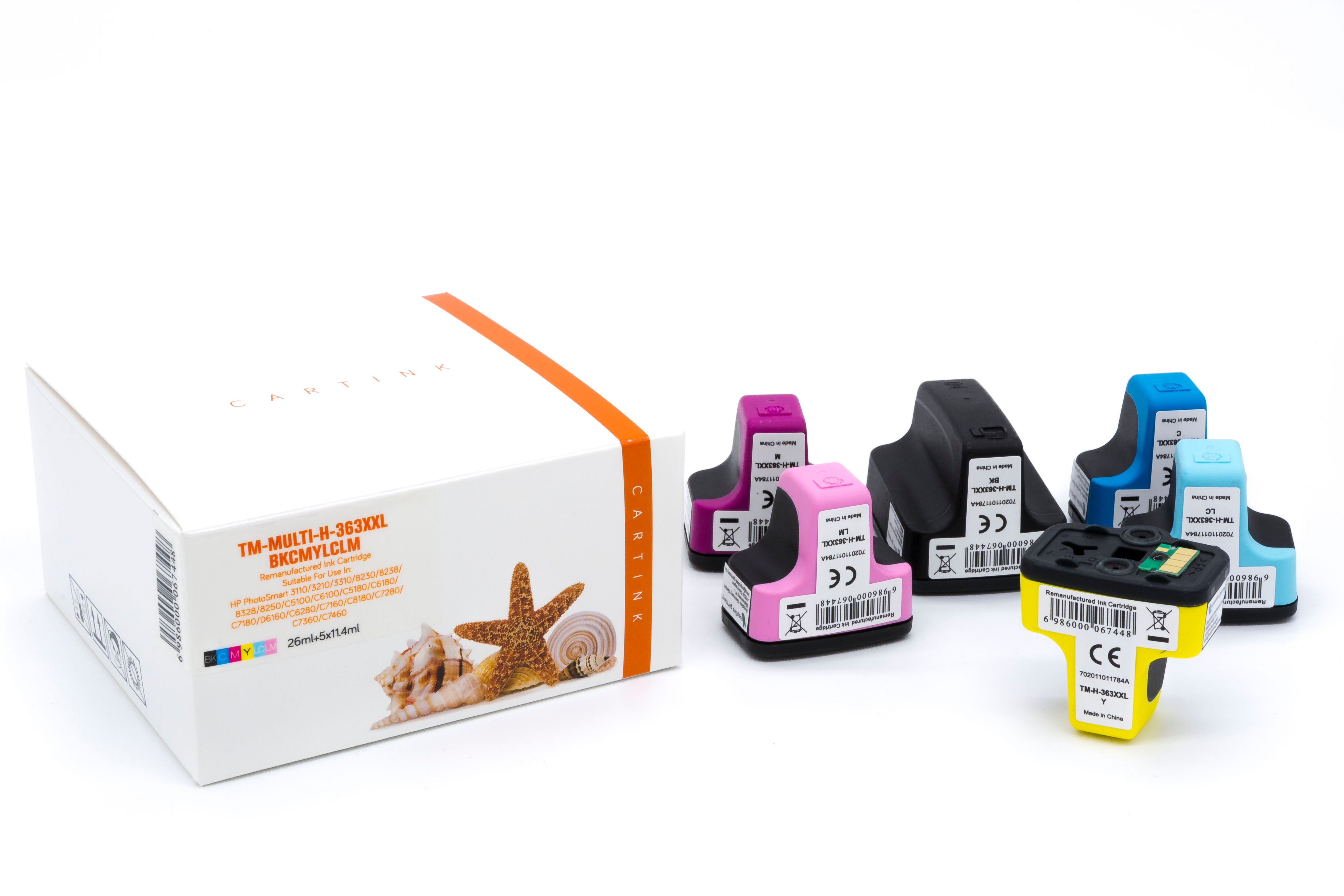Multipack 363XXL Alternativ Tinte für HP / CB333EE / BK38ml / C,M,Y,LC,LM11,4ml