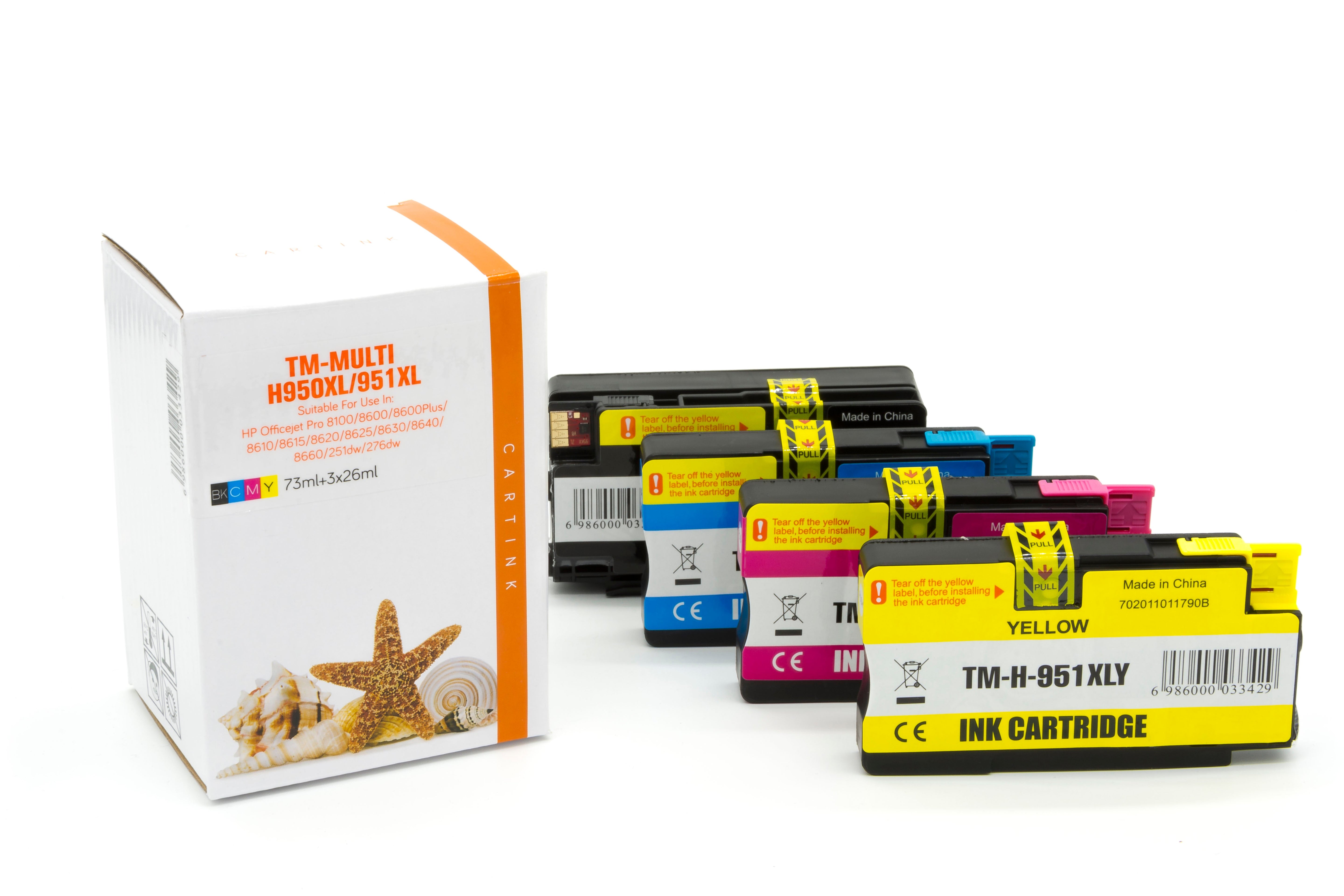 Multipack 950XL/951XL Alternativ Tinte für HP / CN045AE / BK73ml / C,M,Y26ml