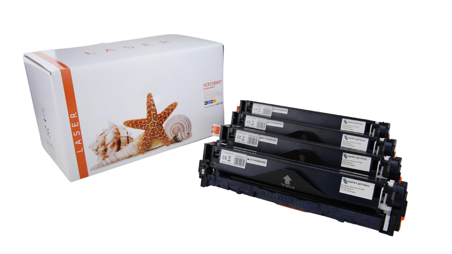 TONCF210XKIT Alternativ Toner Rainbowkit für H / CF210X / BK2.400 / CMY1.800 Seiten