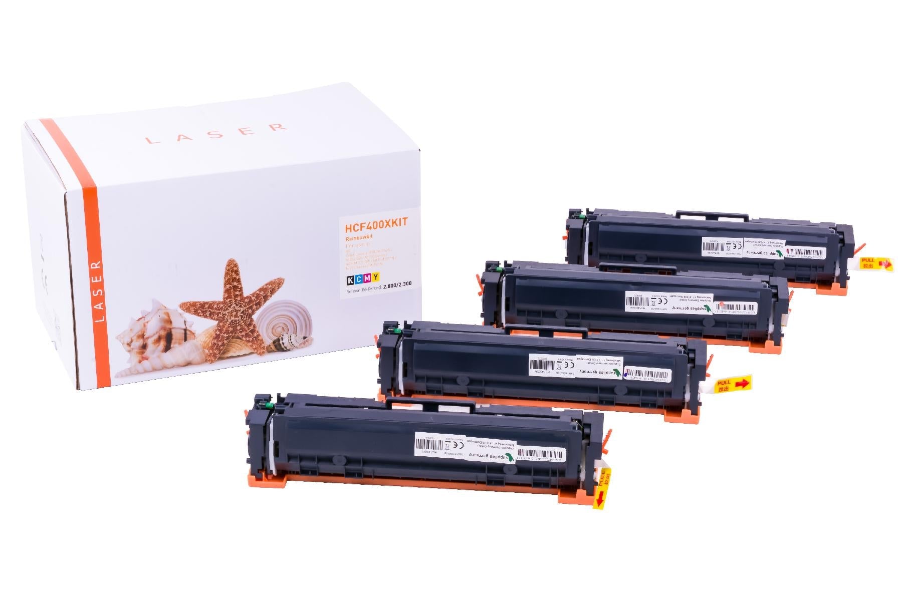 TONCF400XKIT AlternativToner Rainbowkit für HP / CF400X / BK2.800 / CMY2.300 Seiten