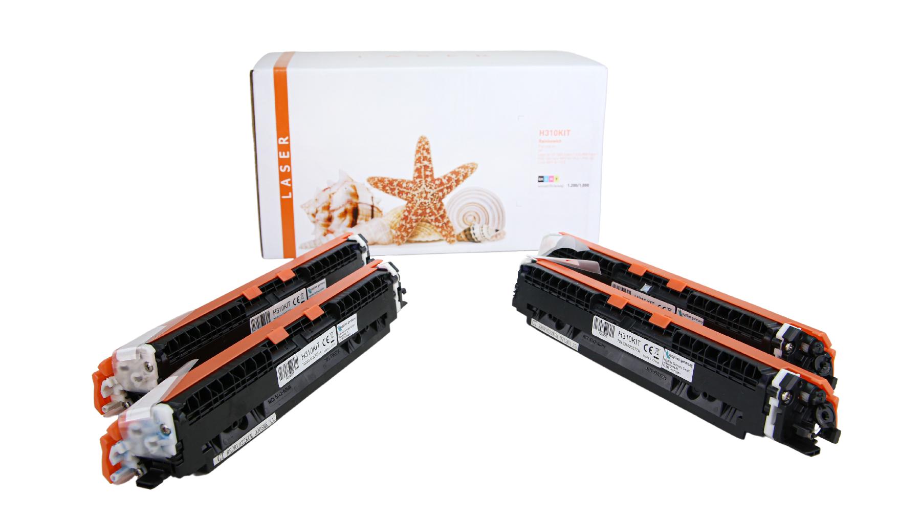 TONCE310KIT Alternativ Toner Rainbowkit für HP / CE310A / BK1.200 / CMY1.000 Seiten