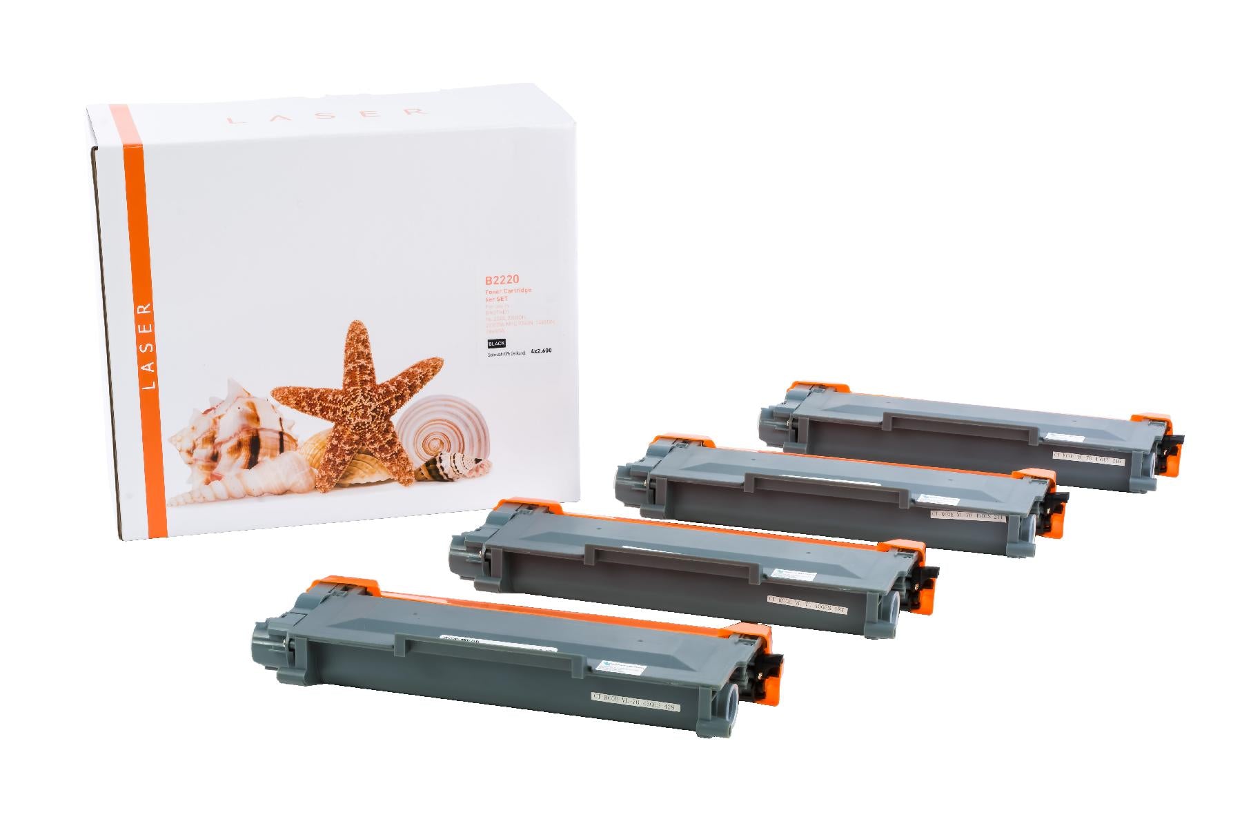 4er Set TONTN2220 Alternativ Toner Black für Broth / TN2220 / 4x2.600 Seiten
