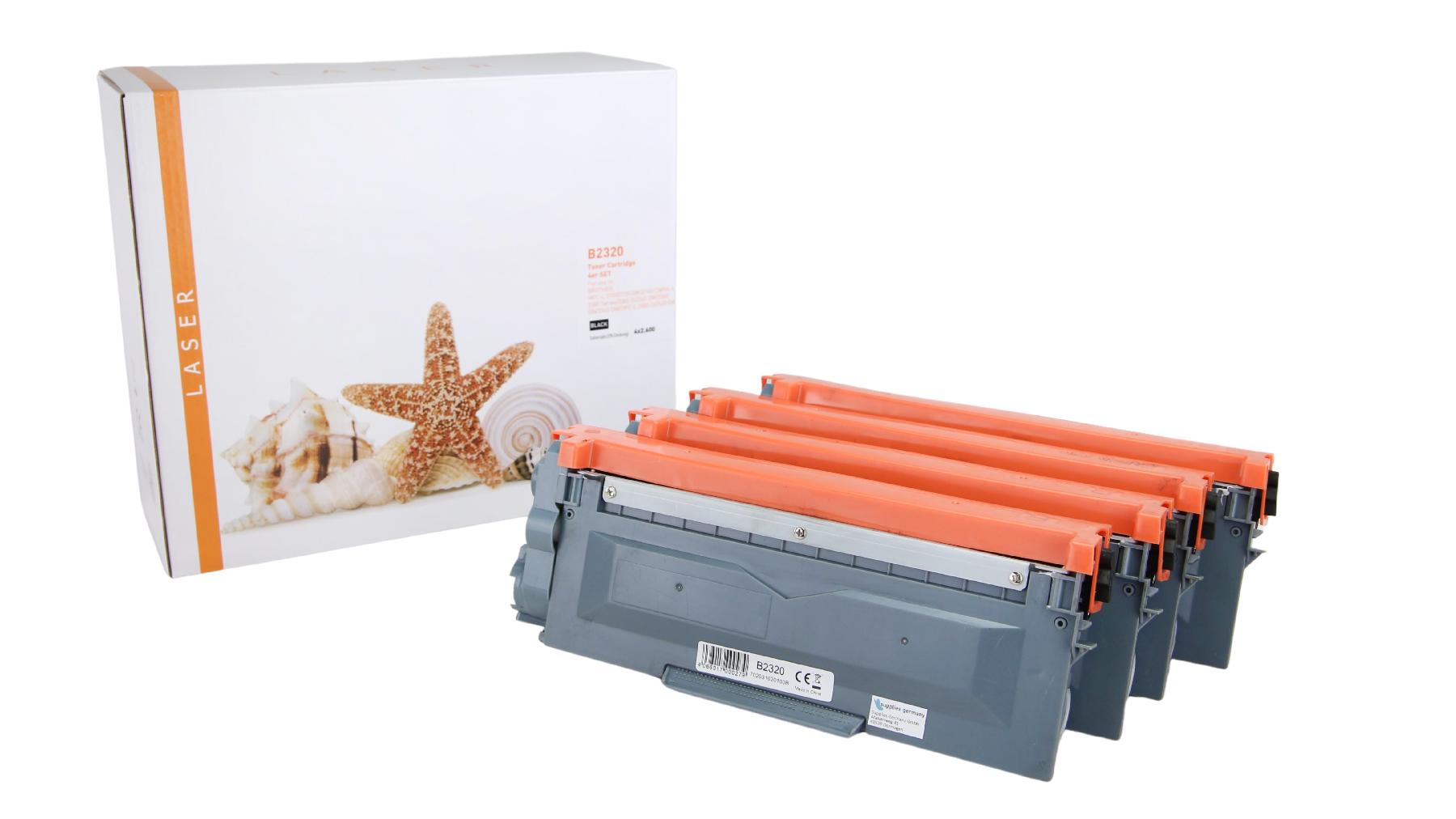 4er Set TONTN2320 Alternativ Toner Black für Broth / TN2320 / 4x2.600 Seiten