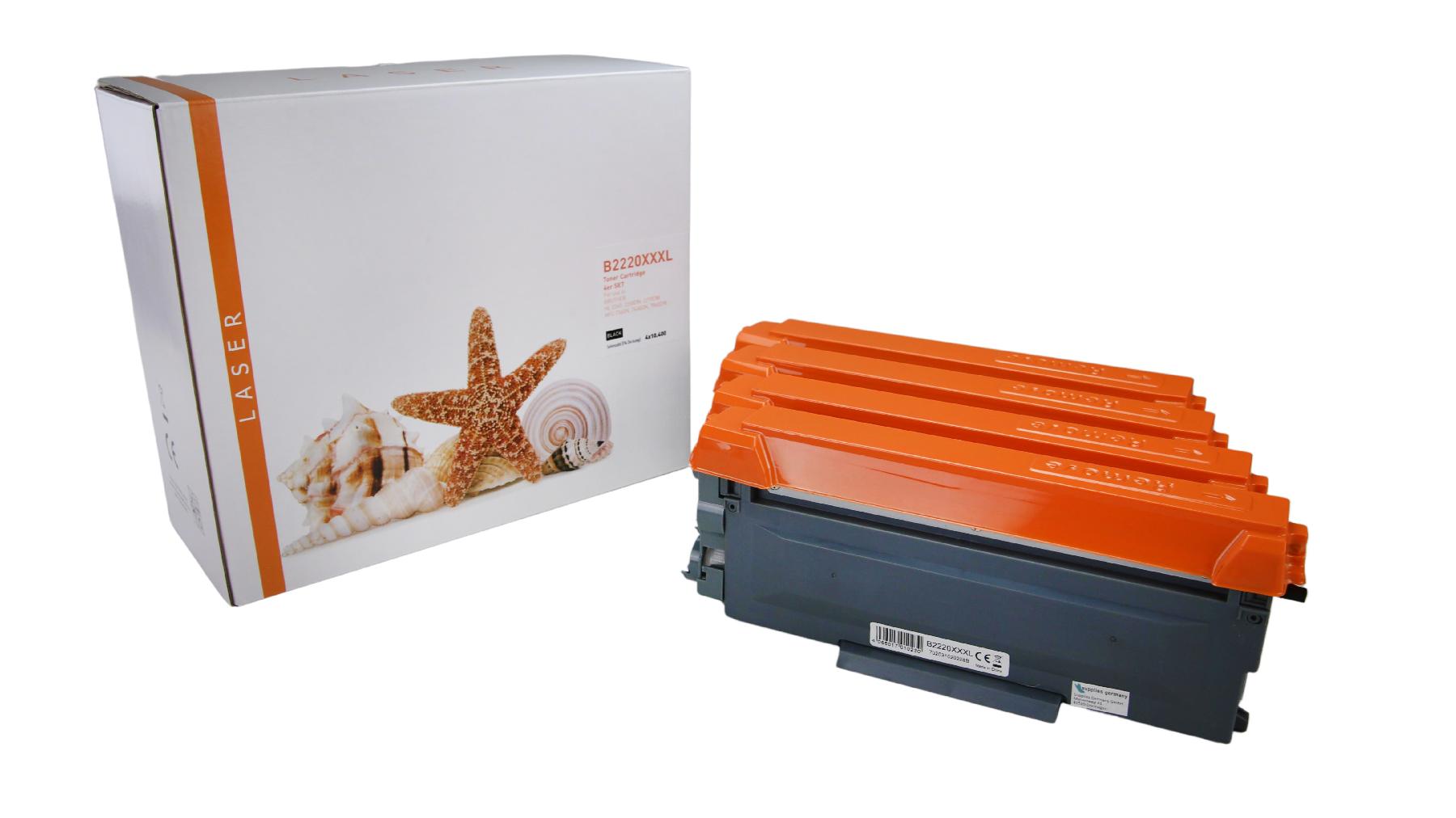 4er Set TONTN2220XXXL Alternativ Toner Black für B / TN2220XXXL / 4x10.400 Seiten