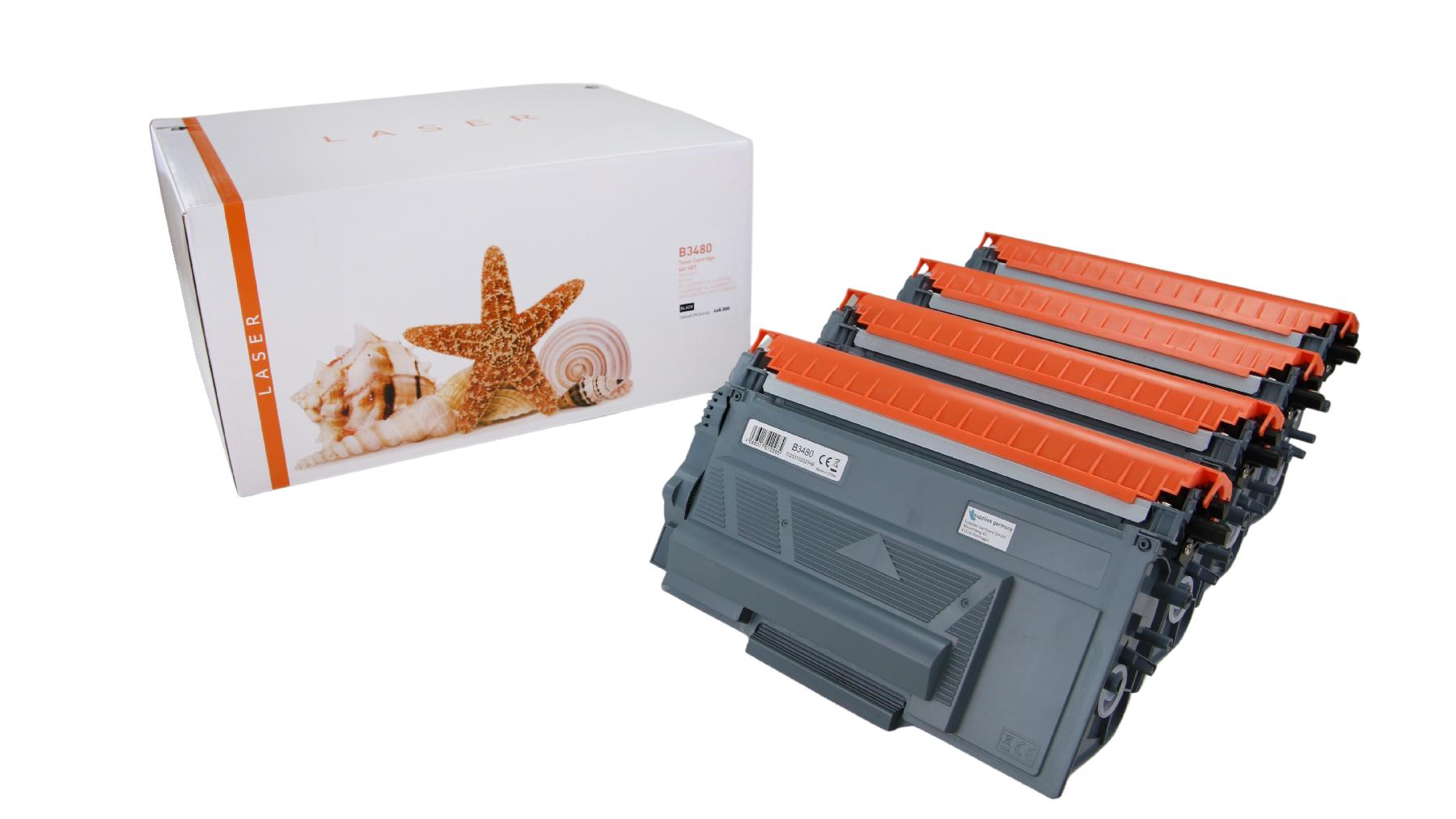 4er Set TONTN3480 Alternativ Toner Black für Brother / TN3480 / 4x8.000 Seiten