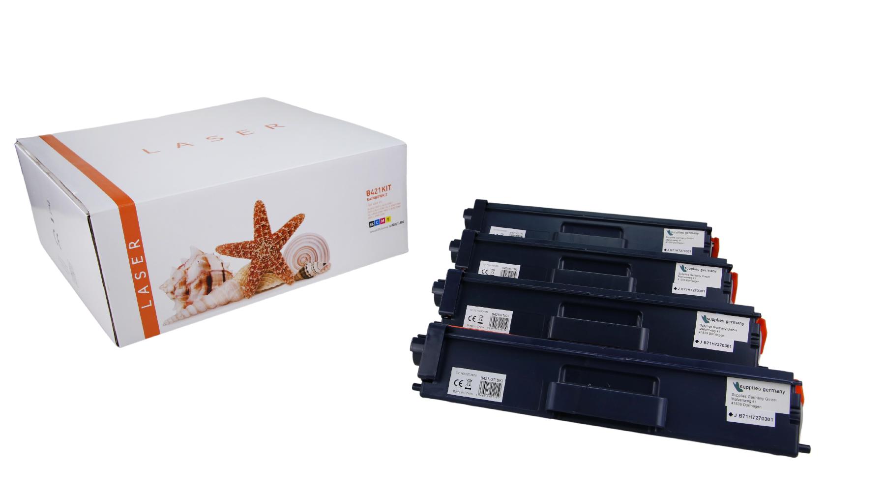 TONTN421KIT Alternativ Toner Rainbowkit für Brothe / TN421 / BK3.000 / CMY1.800 Seiten