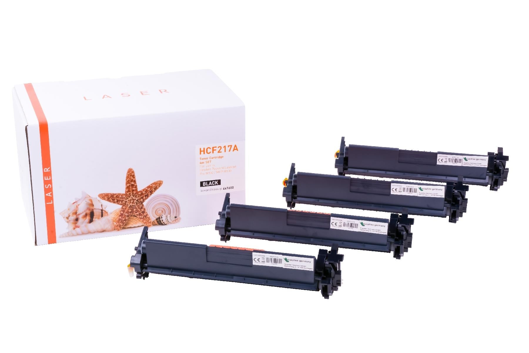 4er Set TONCF217A Alternativ Toner Black für HP / CF217A / 4x1.600 Seiten