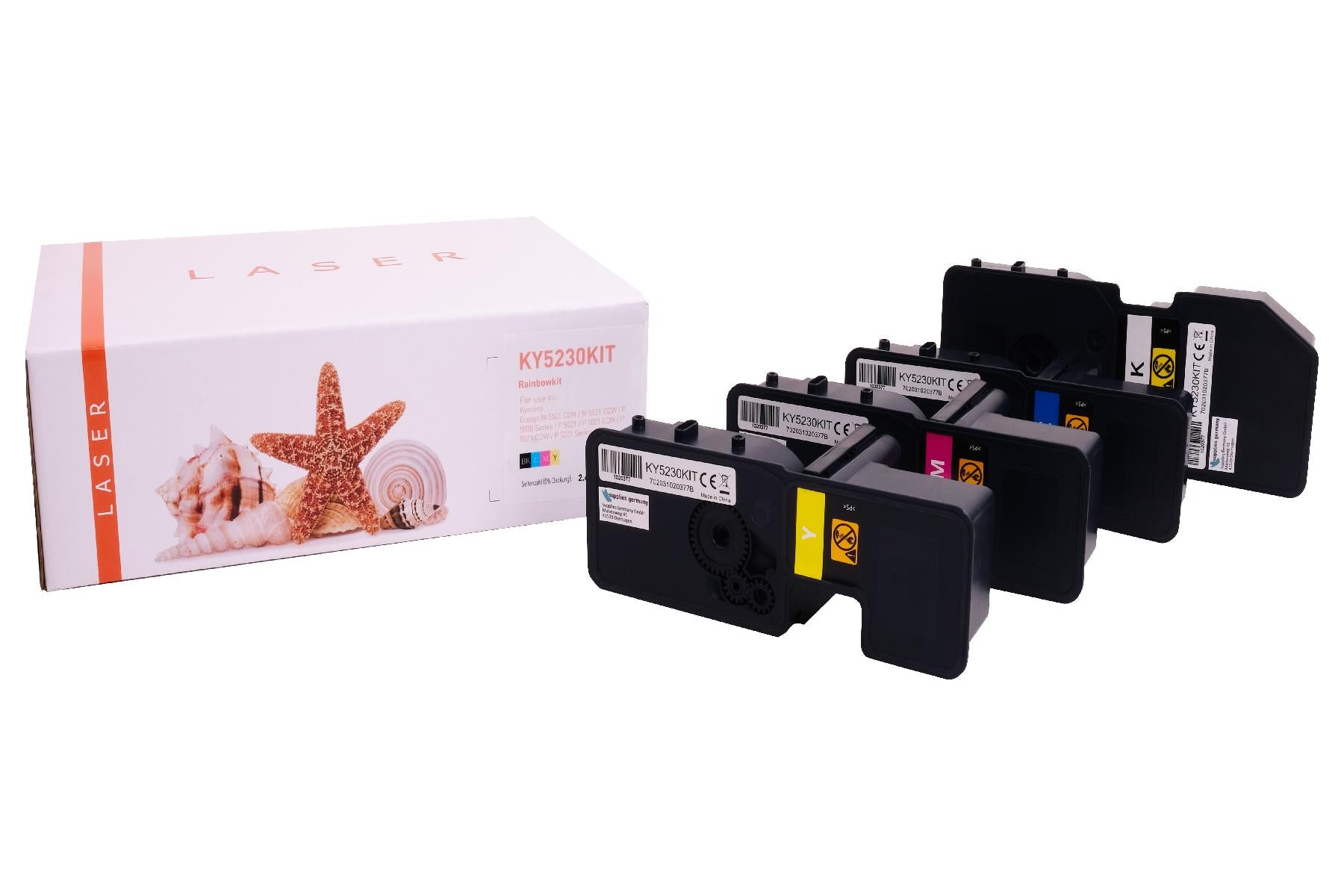 TONTK5230KIT Alternativ Toner Rainbowkit für Kyocera / TK5230 / BK2.600 / CMY2.200 Seiten