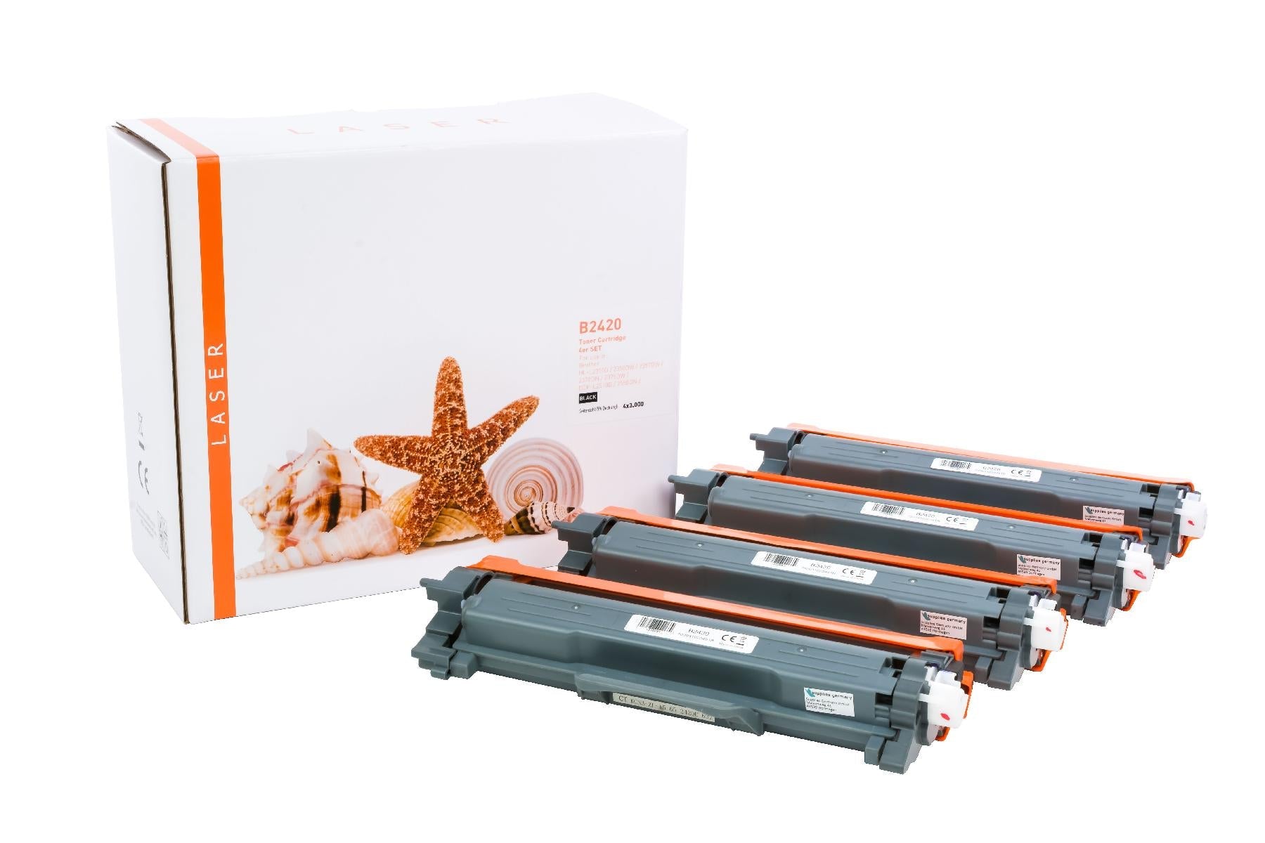 White Box 4er Set TONTN2420 Alternativ Toner Schwarz für Broth / TN2420 / 4x3.000 Seiten neu schwarz