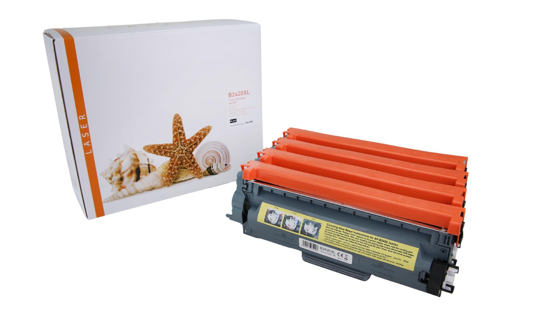 4er Set TONTN2420XL Alternativ Toner Black für Brother / TN2420XL / 4x6.000 Seiten