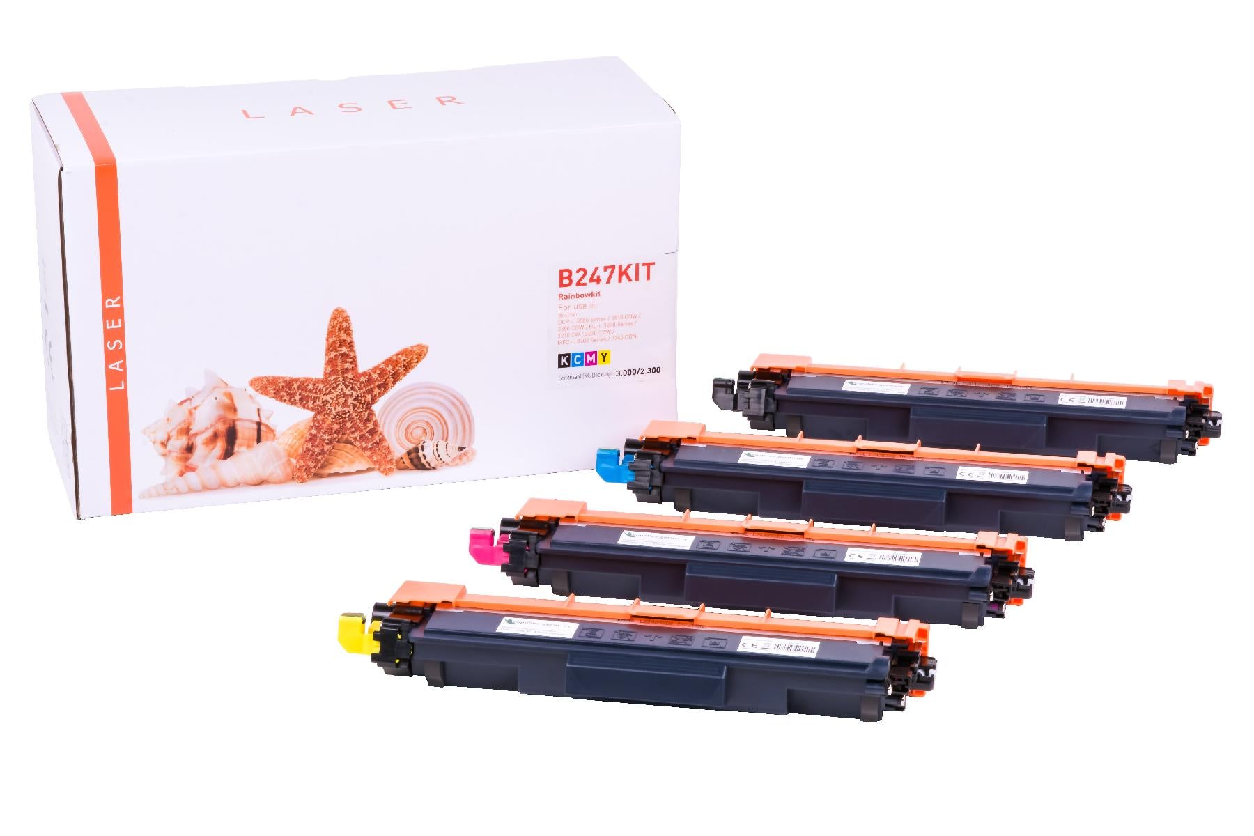 TONTN247KIT Alternativ Toner Rainbowkit für Brothe / TN247 / BK3.000 / CMY2.300 Seiten