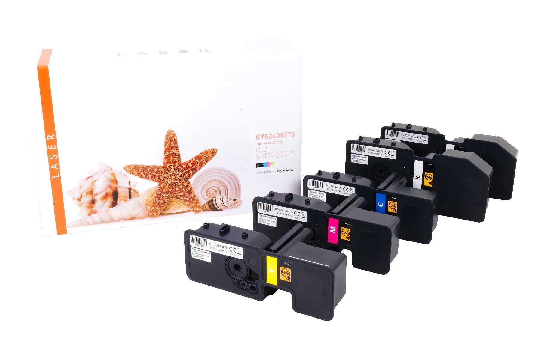 TONTK5240KIT5 Alternativ Toner Rainbowkit für Kyoc / TK5240 / BK2x4.000 / CMY3.000 Seiten