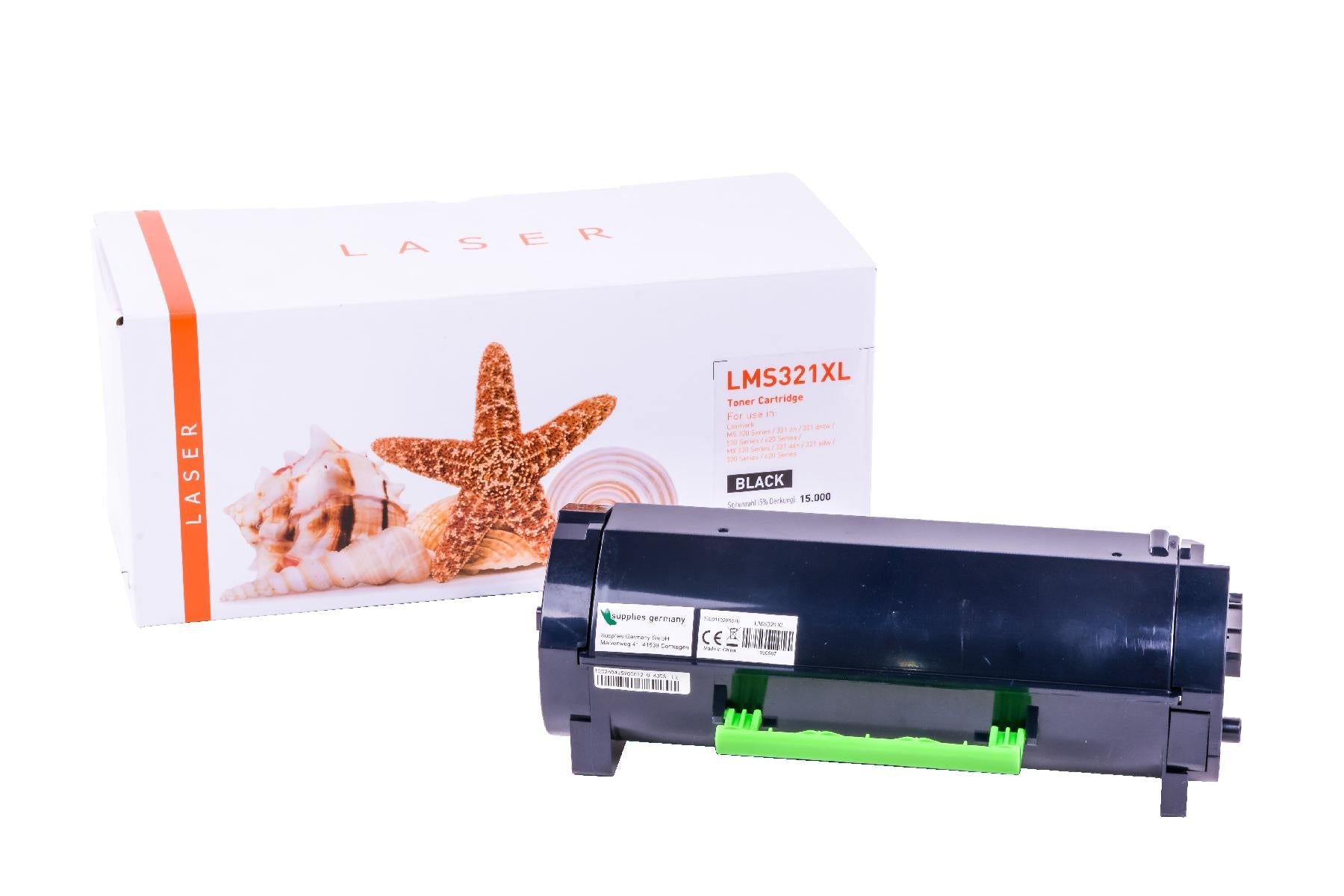 White Box TONMS321XL Alternativ Toner Schwarz für Lexmark / 56F2H00 / 15.000 Seiten neu schwarz