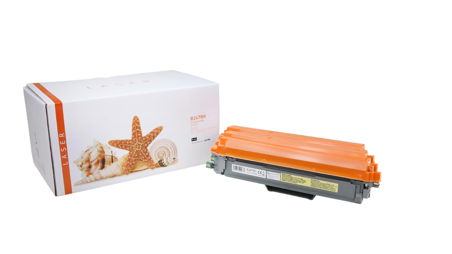 3er Set TONTN247BK Alternativ Toner Black für Brot / TN247BK / 3x 3.000 Seiten