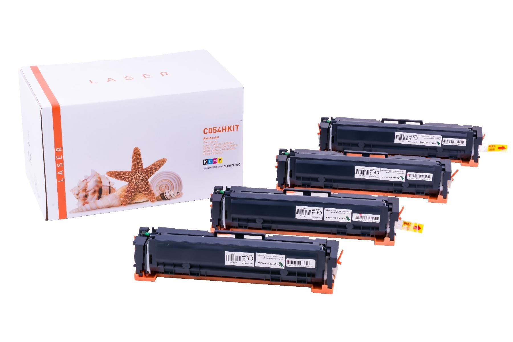 TON054HKIT Alternativ Toner Rainbowkit für Canon / 3028/27/26/25C002 / BK3.100 / CMY2.300 Seiten
