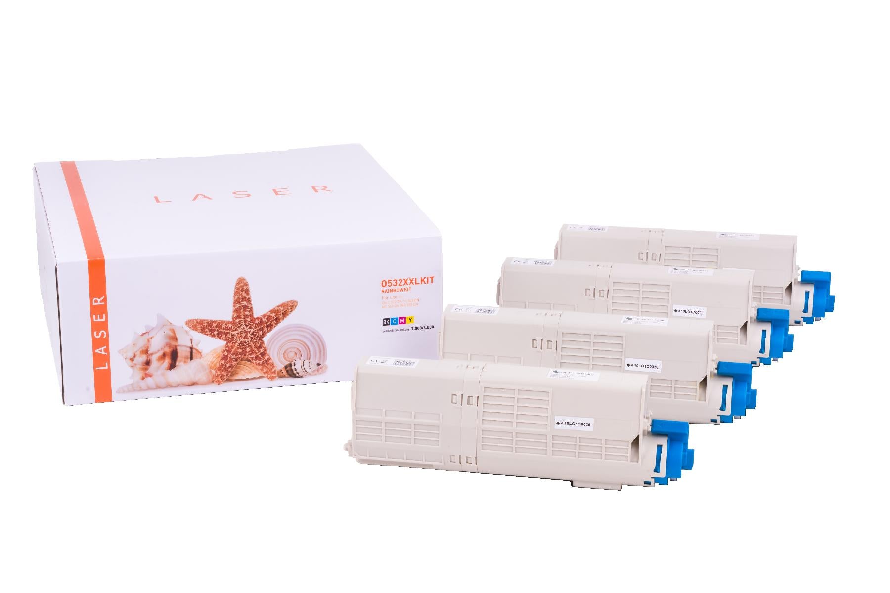TONC532XXLKIT Alternativ Toner Rainbowkit für Oki / 4649060846490605 / BK7.000 / CMY6.000 Seiten