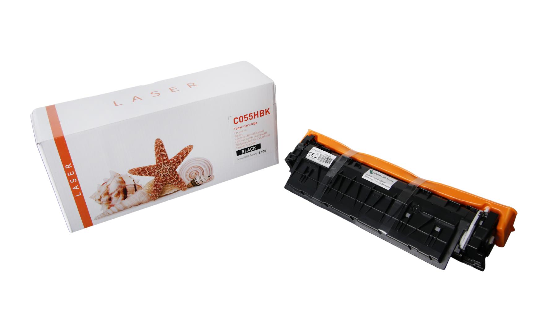 TON055HBK Alternativ Toner Schwarz für Canon / 3020C002 / 7.600 Seiten