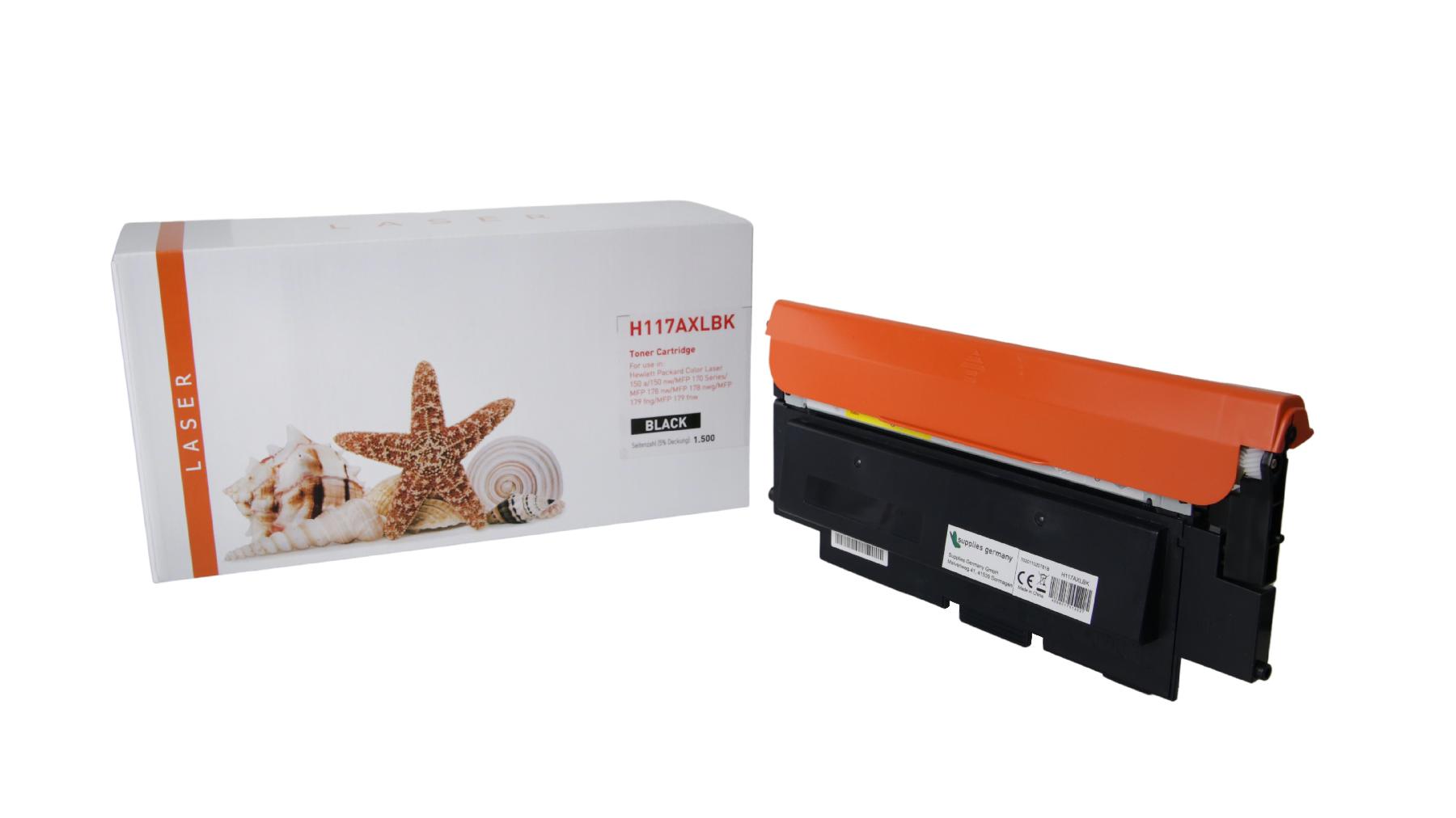 TON117AXLBK mit Chip Alternativ Toner Schwarz für HP / W2070A / 1.500 Seiten