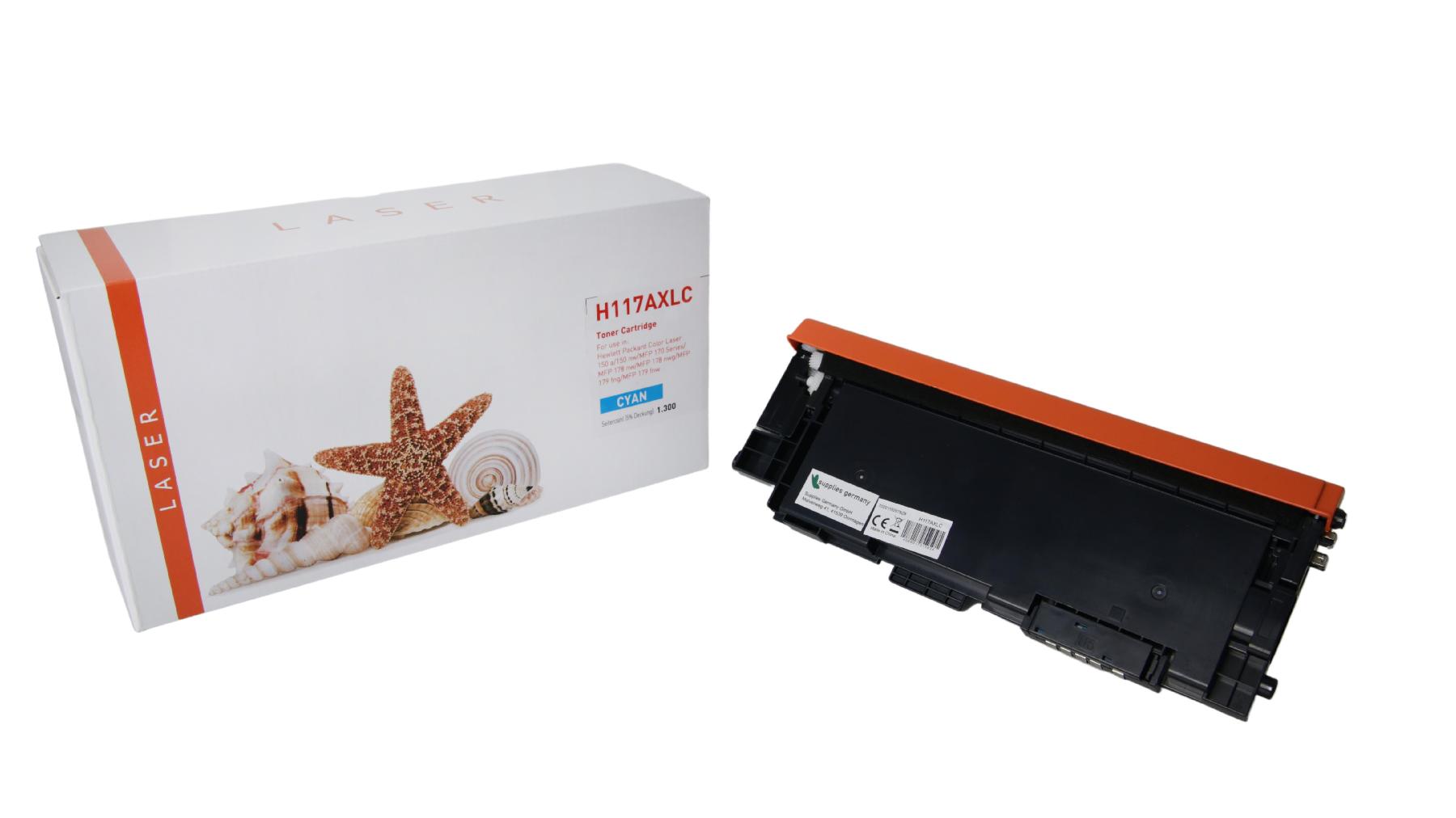 TON117AXLC mit Chip Alternativ Toner Cyan für HP / W2071A / 1.300 Seiten