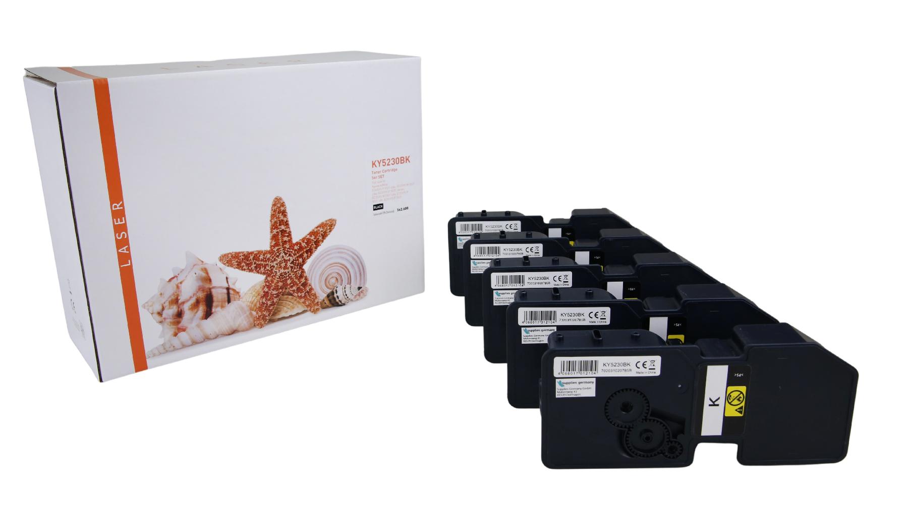 5er Set TONTK5230BK Alternativ Toner Black für Kyocera / TK5230BK / 5x2.600 Seiten