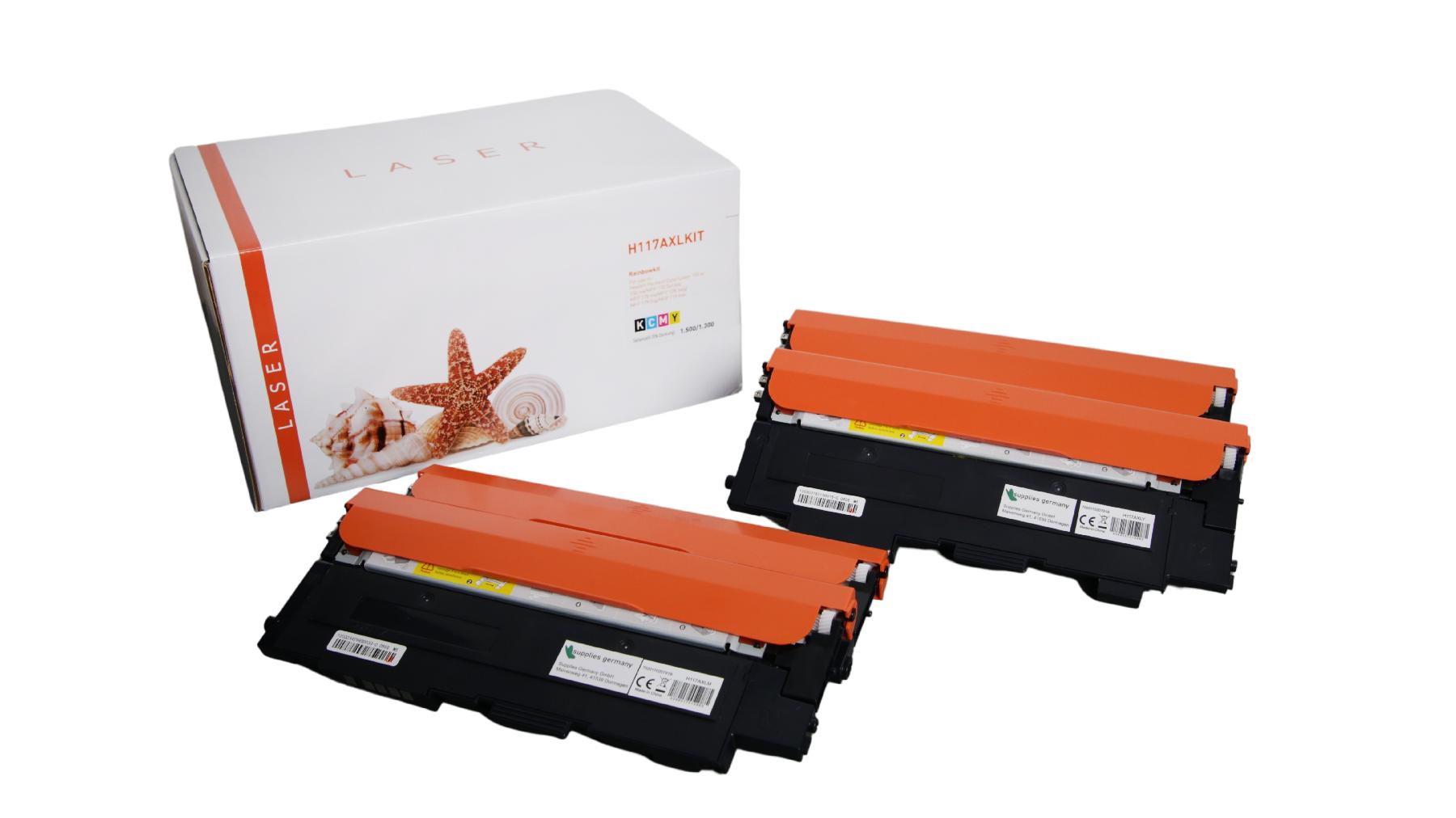 TON117AXLKIT mit Chip Alternativ Toner Rainbowkit für HP / W2070AW2073A / BK1.500 / CMY1.300 Seiten