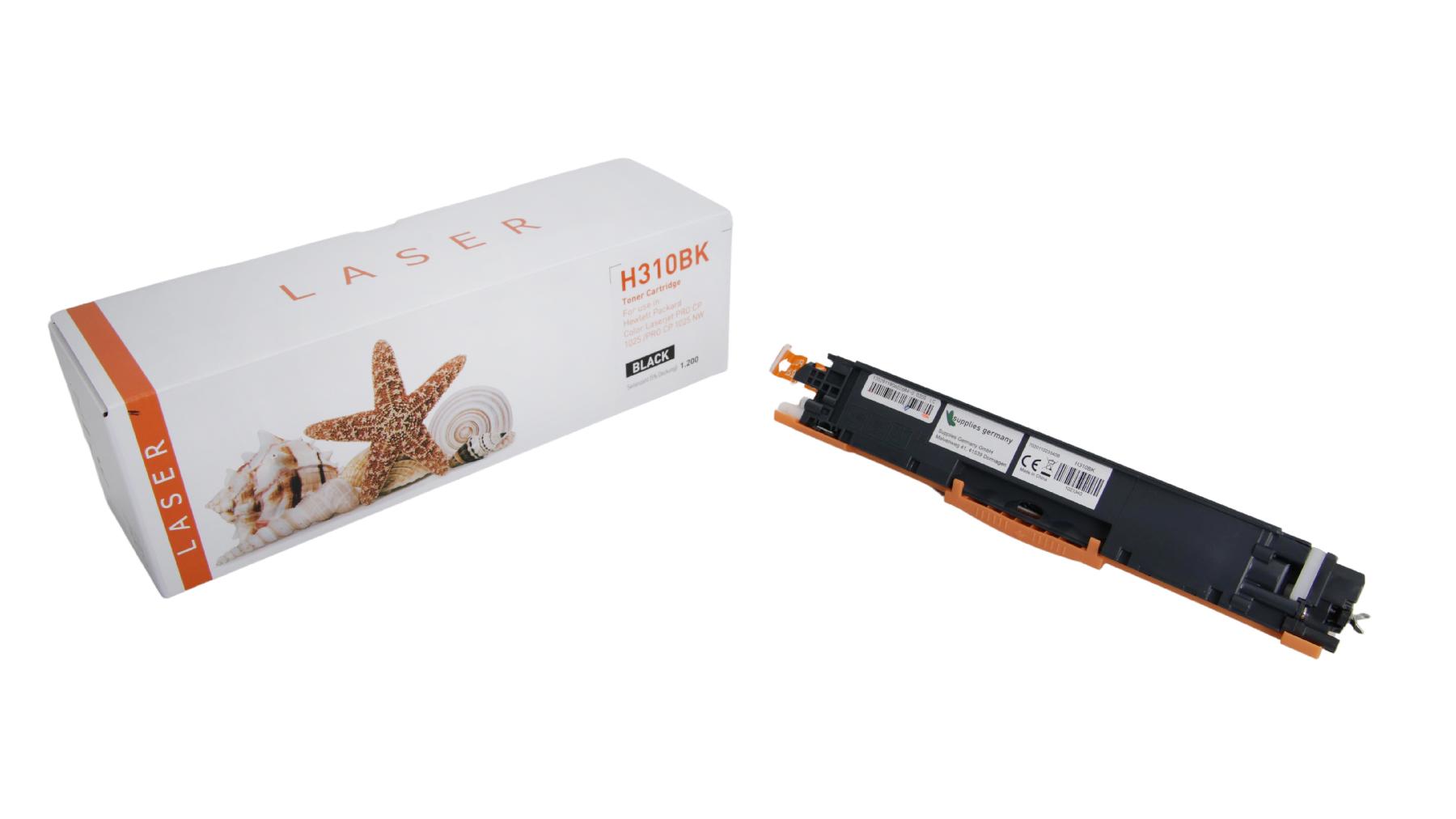 TONCE310BK Alternativ Toner Schwarz für HP / CE310A / 126A / 1.200 Seiten