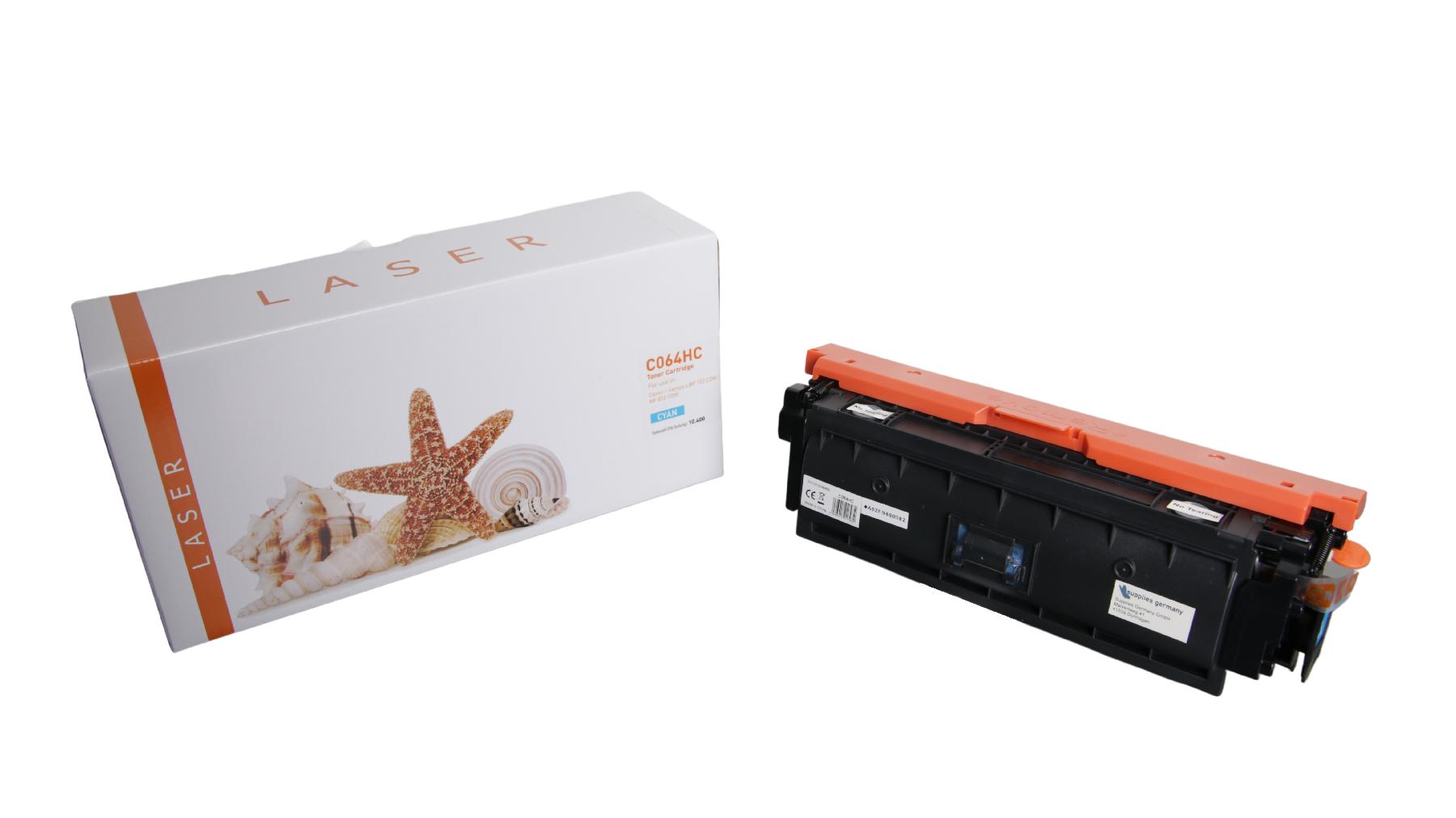TON064HC ohne Chip Alternativ Toner Cyan für Canon / 4936C001 / 10.400 Seiten