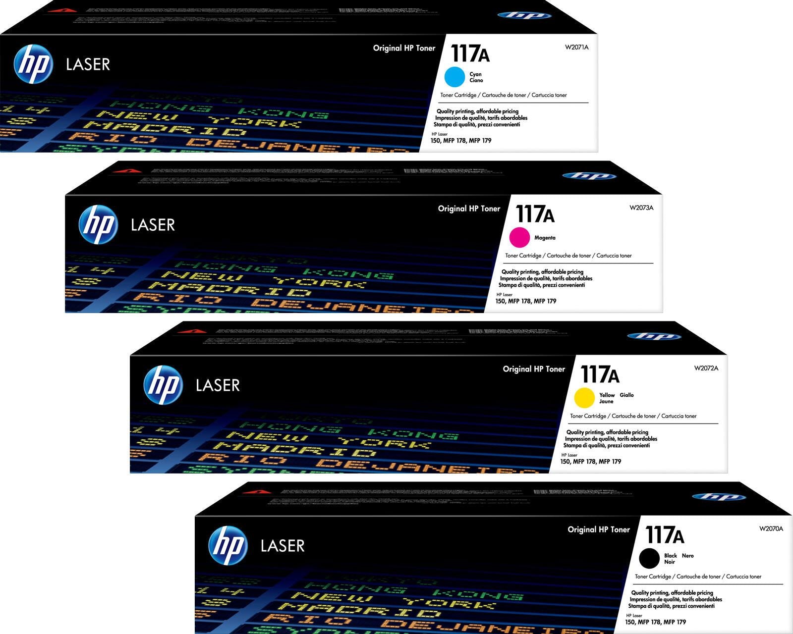 HP 117A Original HP Toner 4er Pack alle Farben / W2070A, W2071A, W2072A, W2073A / LaserJet Tonerkartusche