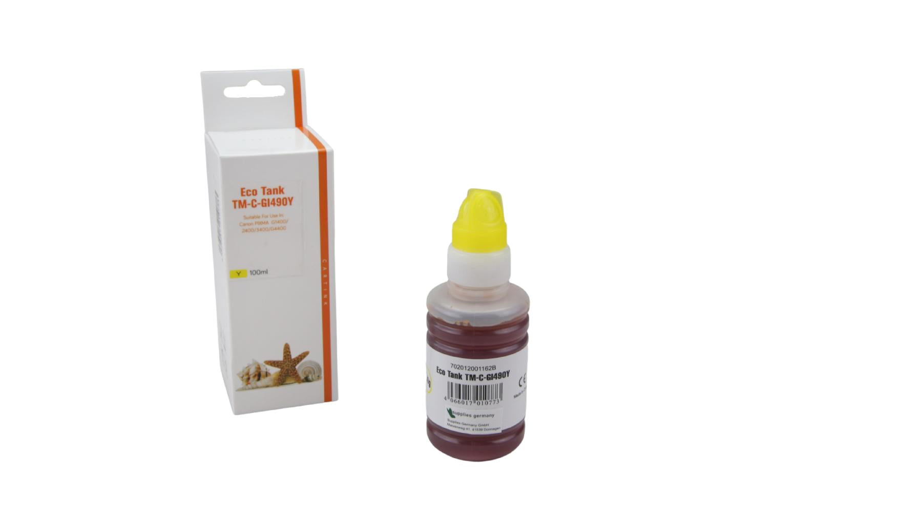 GI490Y Eco Tank Nachfüllflasche Gelb für Canon / GI490Y / 100ml